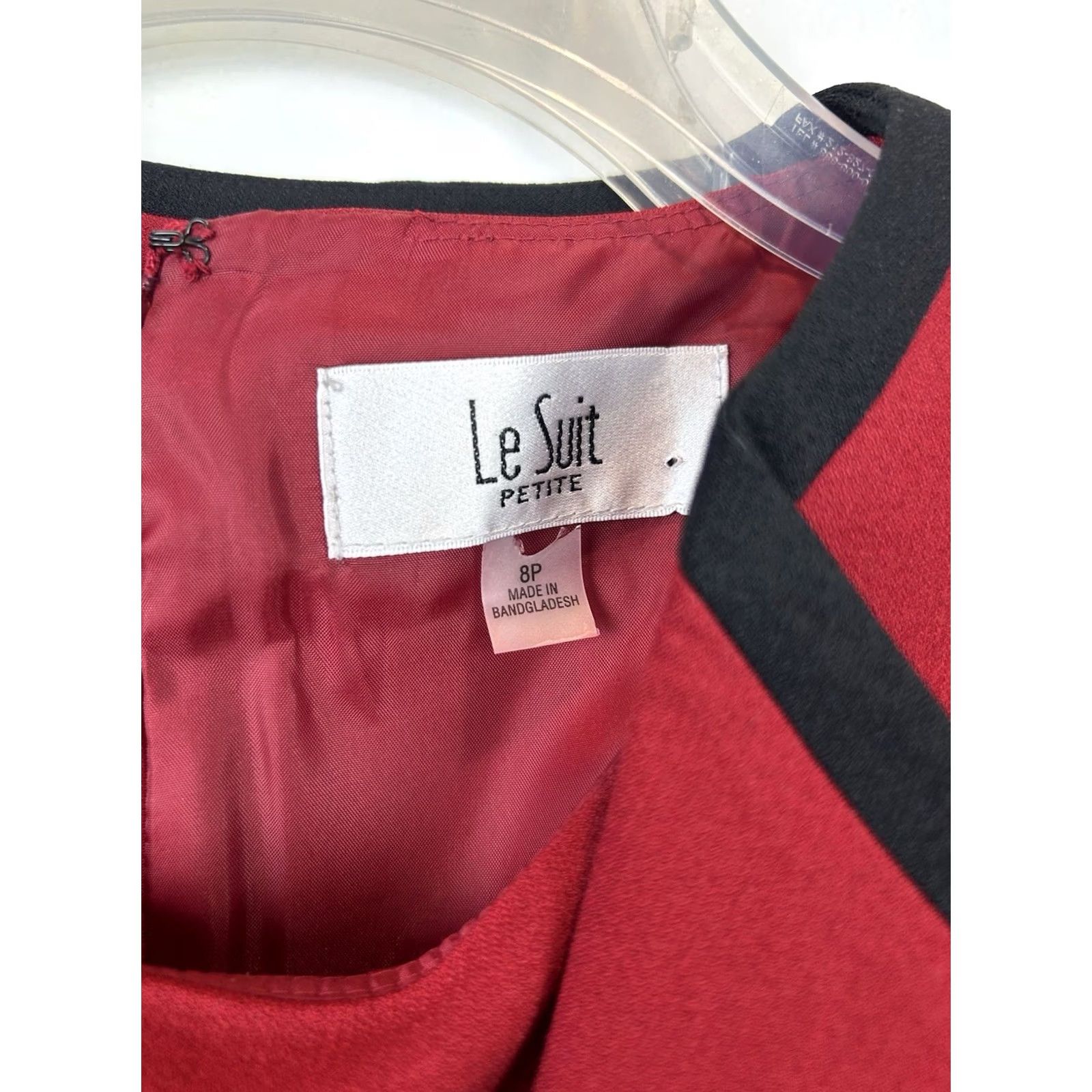 Vintage Le Suit Red 8 Petite Suit Jacket Dress Set Career Size M / US 6-8 / IT 42-44 - 5 Thumbnail