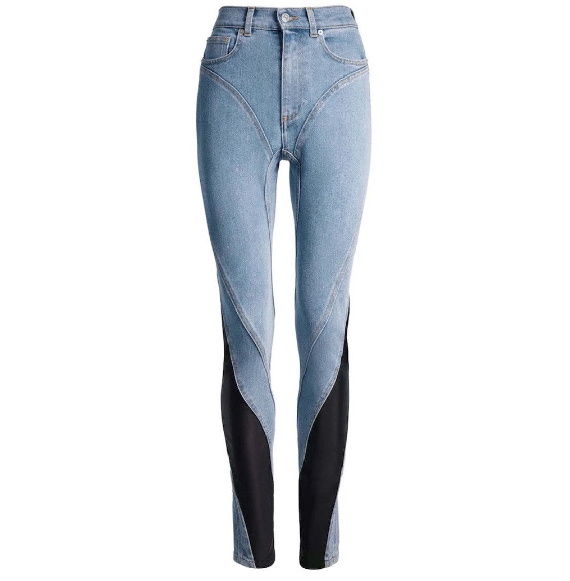 H&M Spiral Panel Jeans Light Denim Blue/Black Size 26" / US 2 / IT 38 - 1 Thumbnail