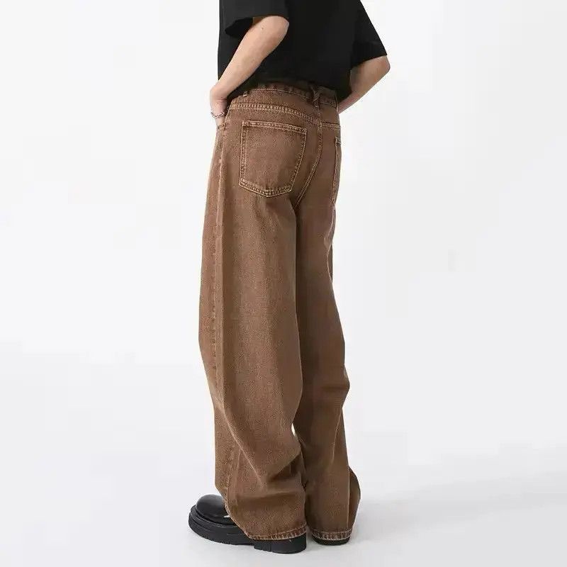 Japanese Brand Vintage Style Coffee Straight Loose Jeans Pants Size US 34 / EU 50 - 2 Thumbnail