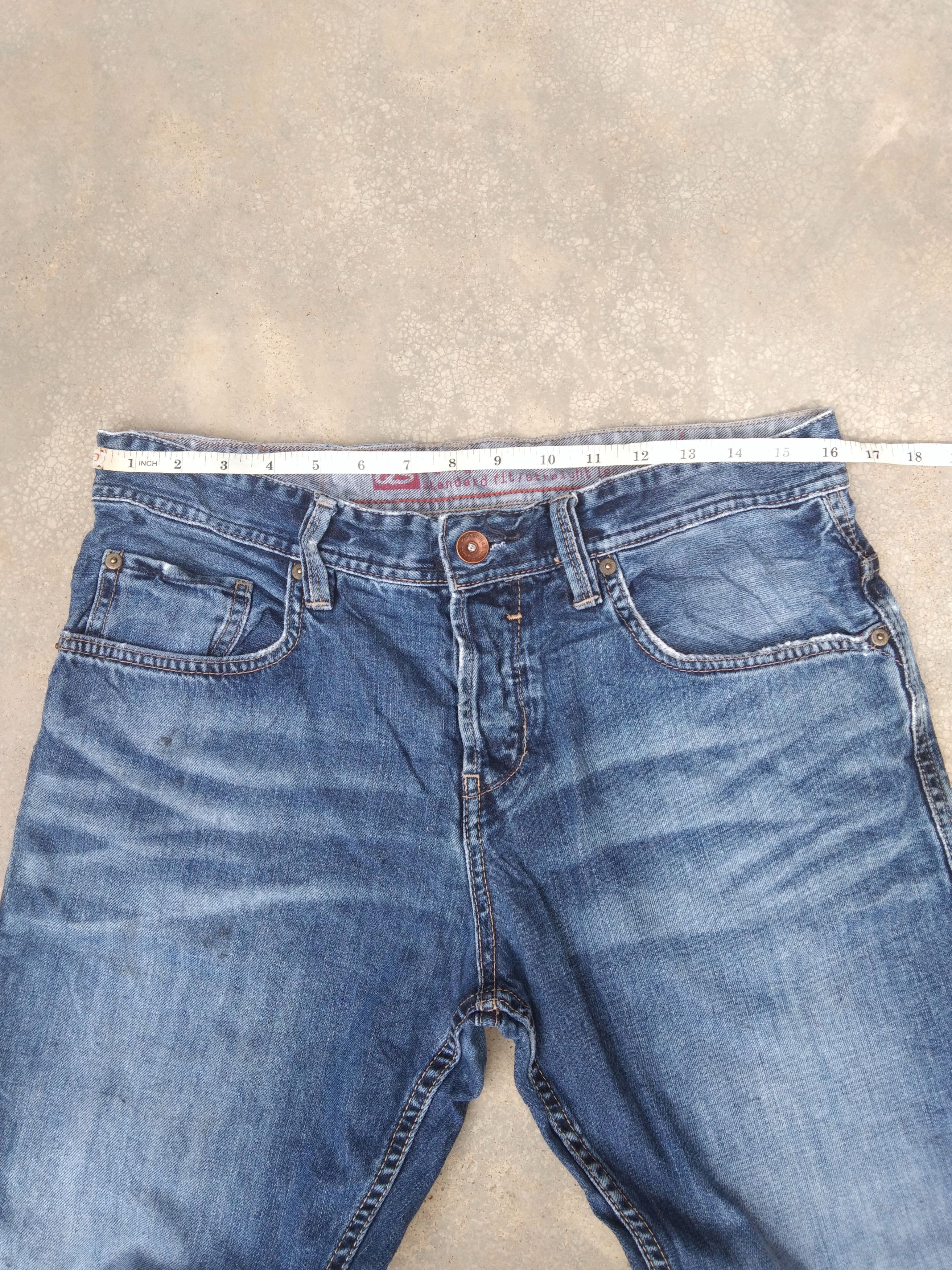 Jean Vintage Y2k Retro Faded Blue Straight Leg Jeans 32x32 Size US 32 / EU 48 - 5 Thumbnail