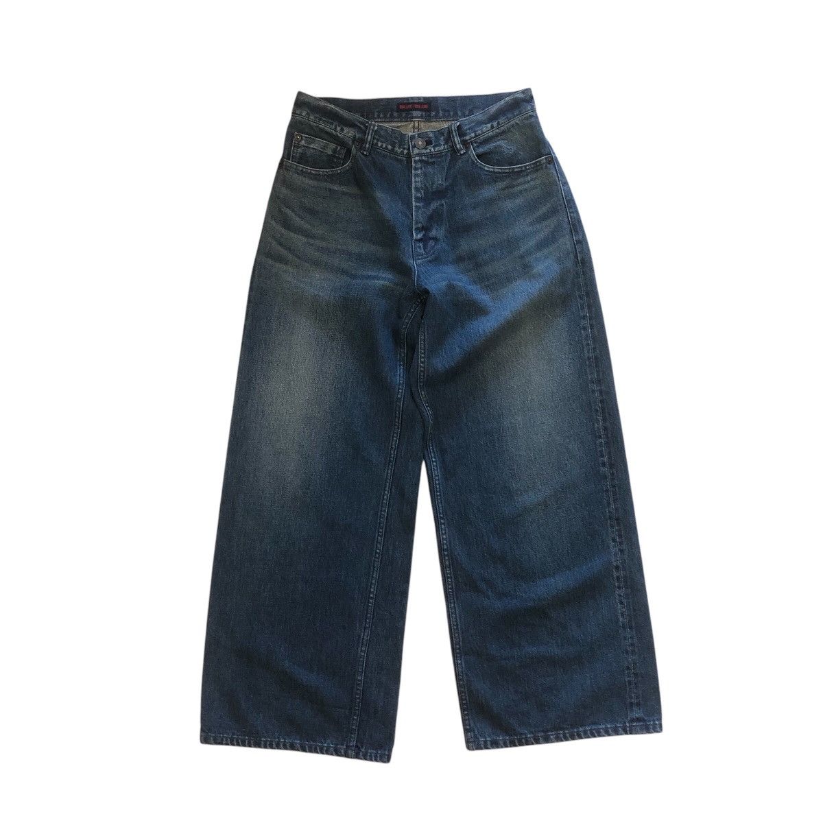 Blue Blue Japan × Japanese Brand × Market Blue Blue Japan Selvedge Wide Leg Baggy Jeans Size 29" - 2 Thumbnail