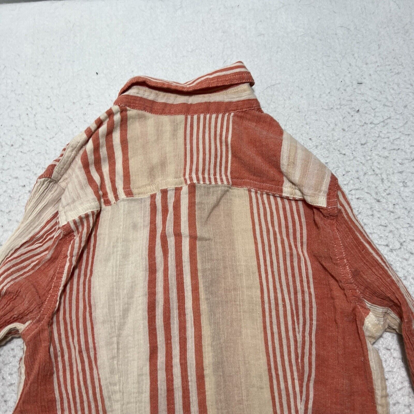 Lucky Brand Lucky Brand XS Button Up Shirt Orange Striped Pocket Top Size XS / US 0-2 / IT 36-38 - 10 Thumbnail