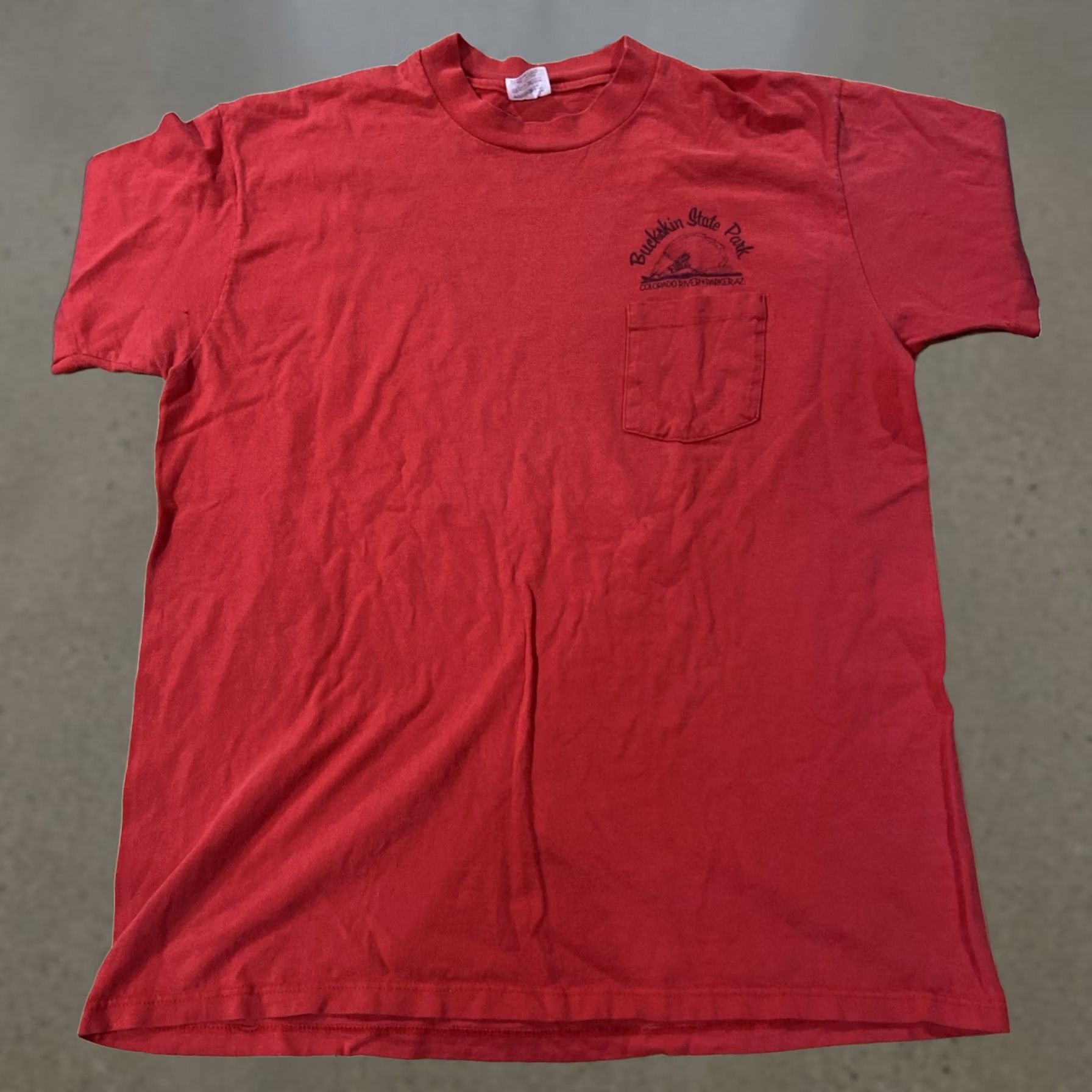 Hanes VINTAGE Hanes T-Shirt Shirt XL Men Red I Love My Boat Funny State Park Arizona Buckskin 1990s USA Jet Skiing Beach Graphic Print Size US XL / EU 56 / 4 - 1 Thumbnail
