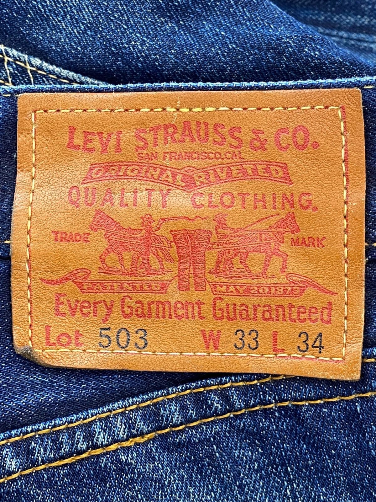 Levi's Levi’s Blue Wash Whiskered Style Straight Leg Jean Size US 34 / EU 50 - 11 Thumbnail