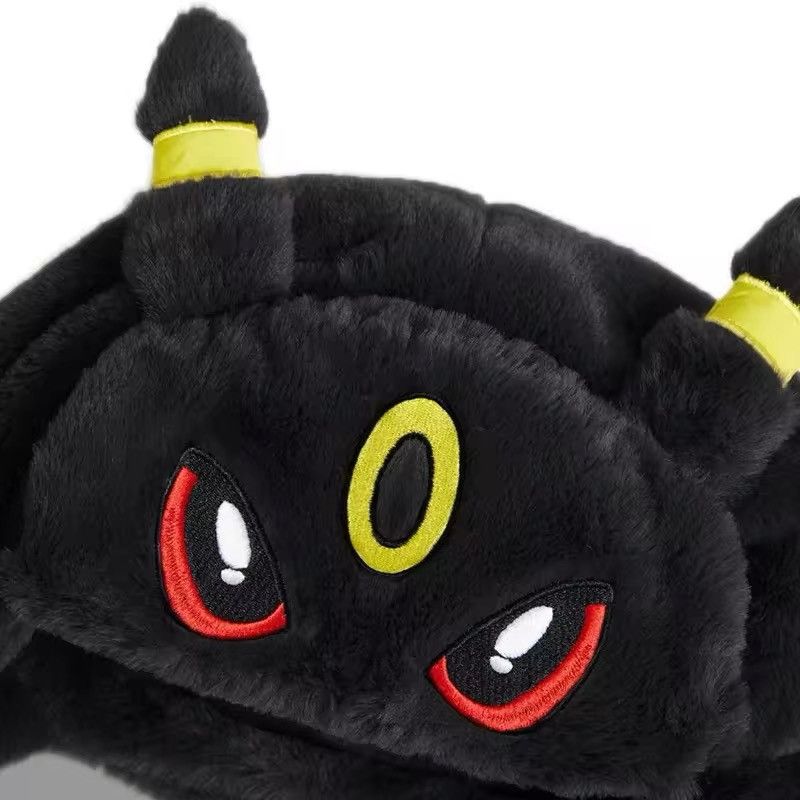 Japanese Brand × Vintage Y2K Cartoon Anime Black Umbreon Ushanka Cute Winter Hat Size ONE SIZE - 5 Thumbnail