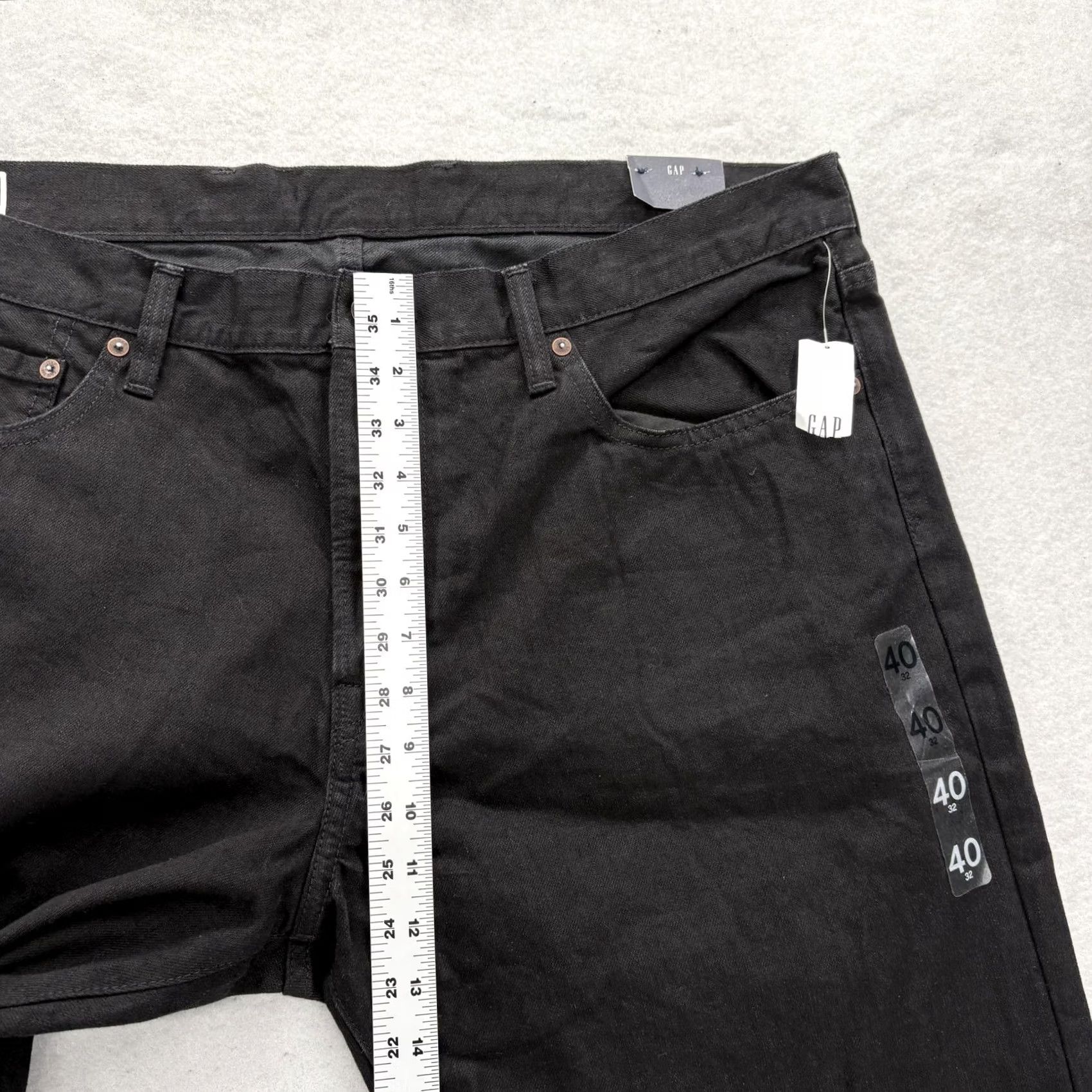 Gap Gap Jeans Mens 40x32 Denim Straight Black Dark Wash NWT Regular Pants Waist 40 Inseam 32 Cotton Zip Size US 40 / EU 56 - 7 Thumbnail