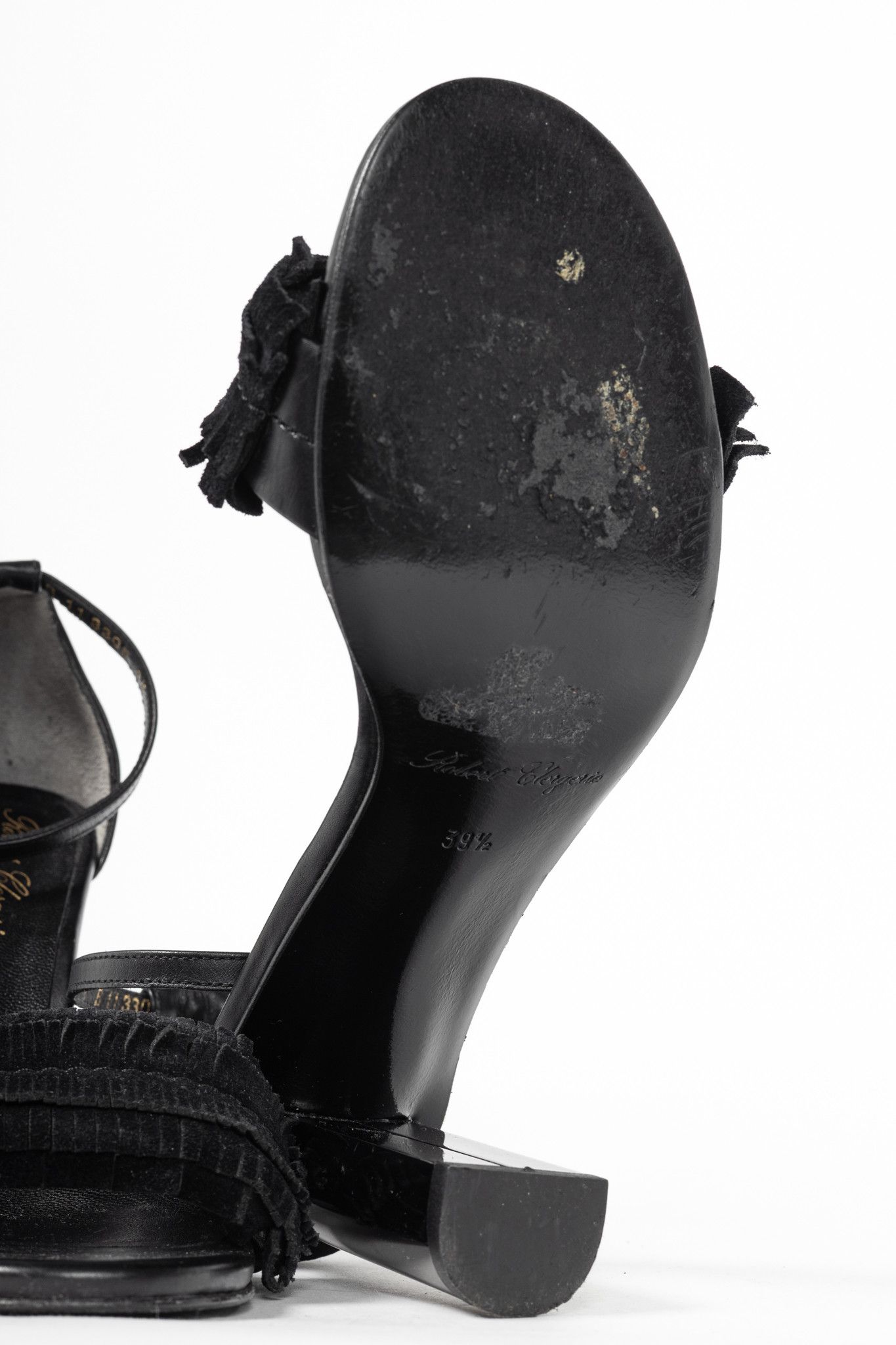 Robert Clergerie Robert Clergerie Black Suede Fringe Mirror-Heel Sandals Size US 9 / IT 39 - 5 Thumbnail