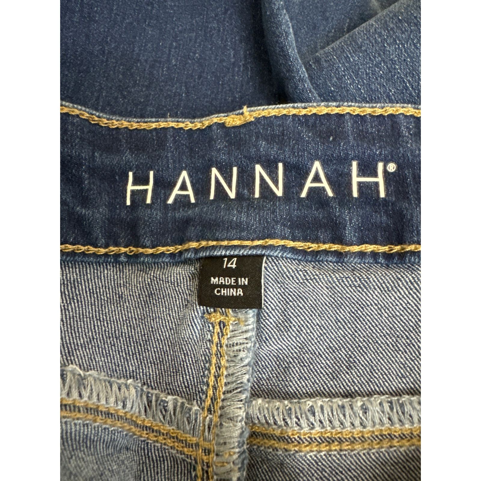 Other Hannah Size 14 Dark Wash Jeans Raw Hem Super Soft & Stretchy Size 36" / US 14 / IT 50 - 3 Thumbnail