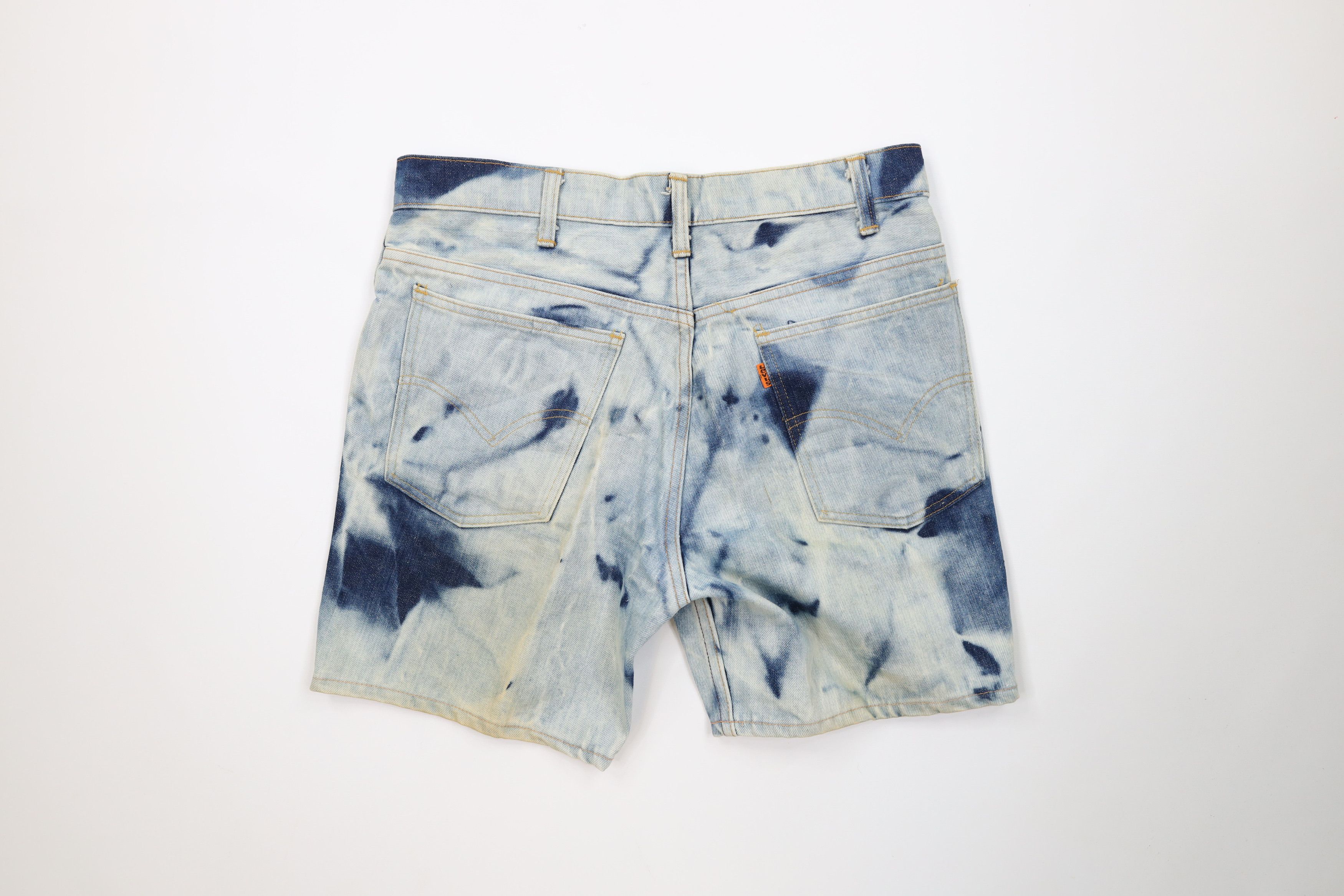 Levi's Vintage 70s Levis Orange Tab Acid Wash Denim Jean Shorts USA Size US 32 / EU 48 - 8 Thumbnail