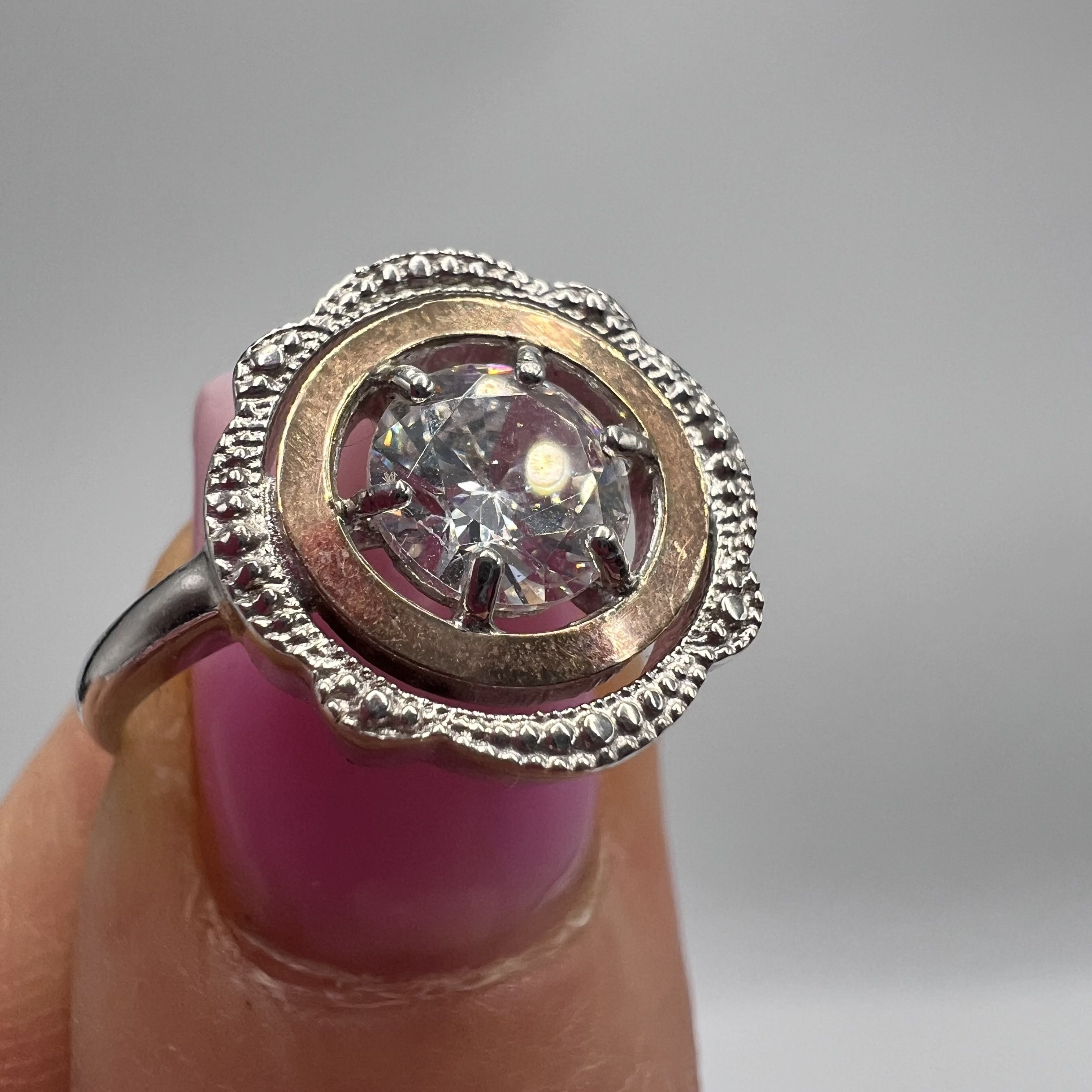 Vintage Vintage Ring Gilt Sterling Silver Jewelry Women's Size 7U Size ONE SIZE - 1 Thumbnail