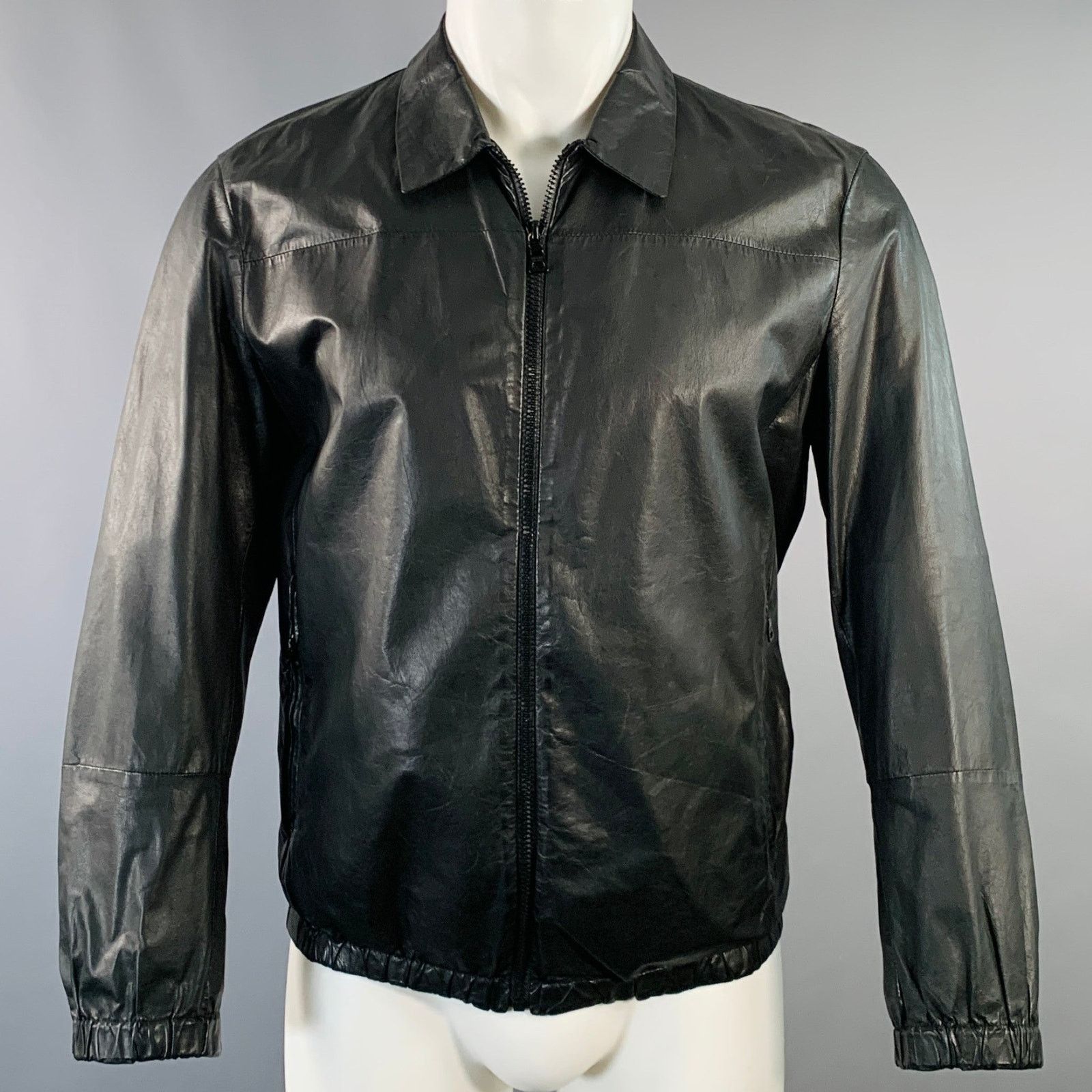 Prada Prada Sport Vintage Linea Rossa Black Leather Jacket Size 54