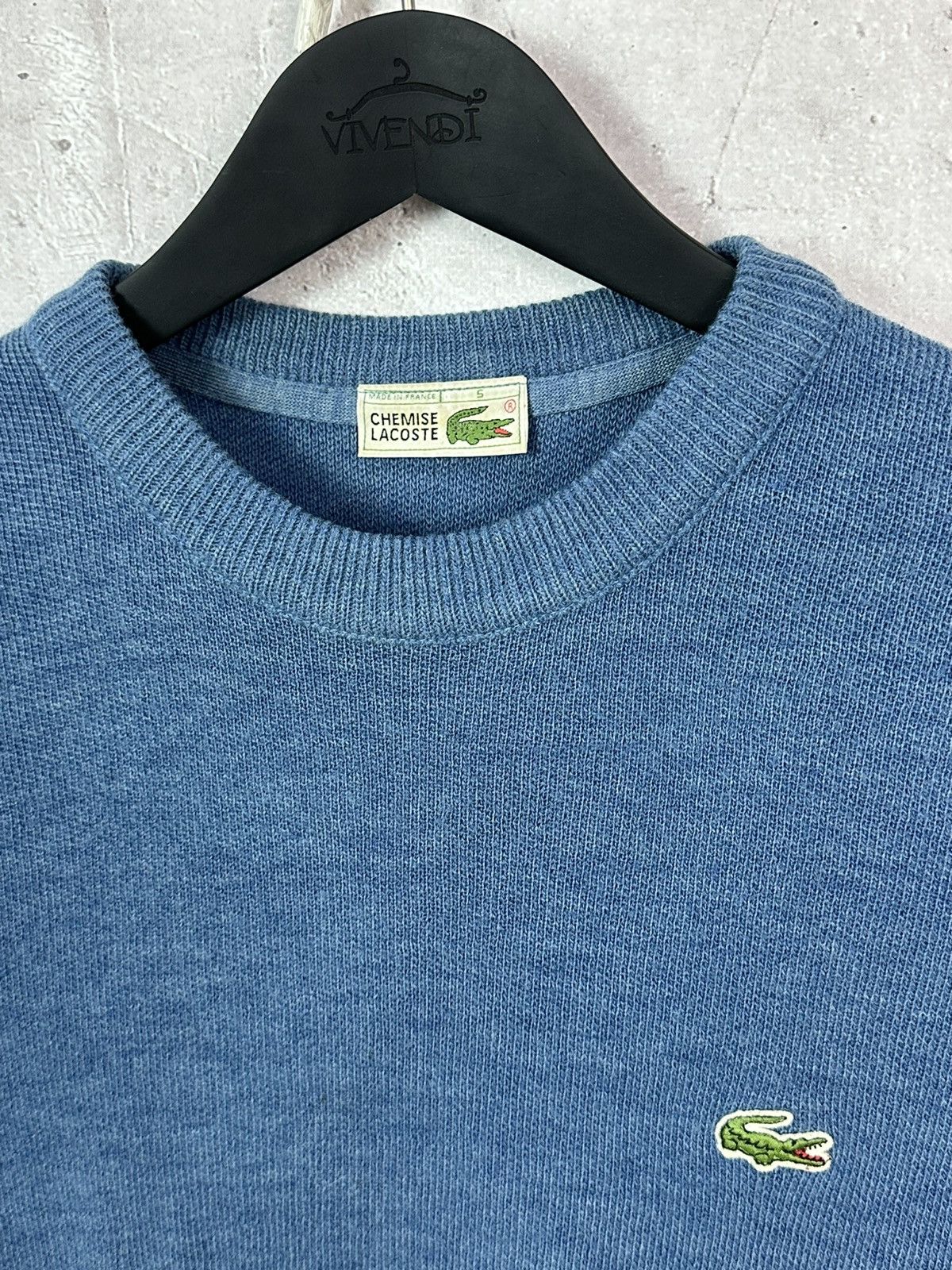 Lacoste × Vintage Lacoste Chemise Vintage Made in France Blue Knit Sweater Size US L / EU 52-54 / 3 - 3 Thumbnail