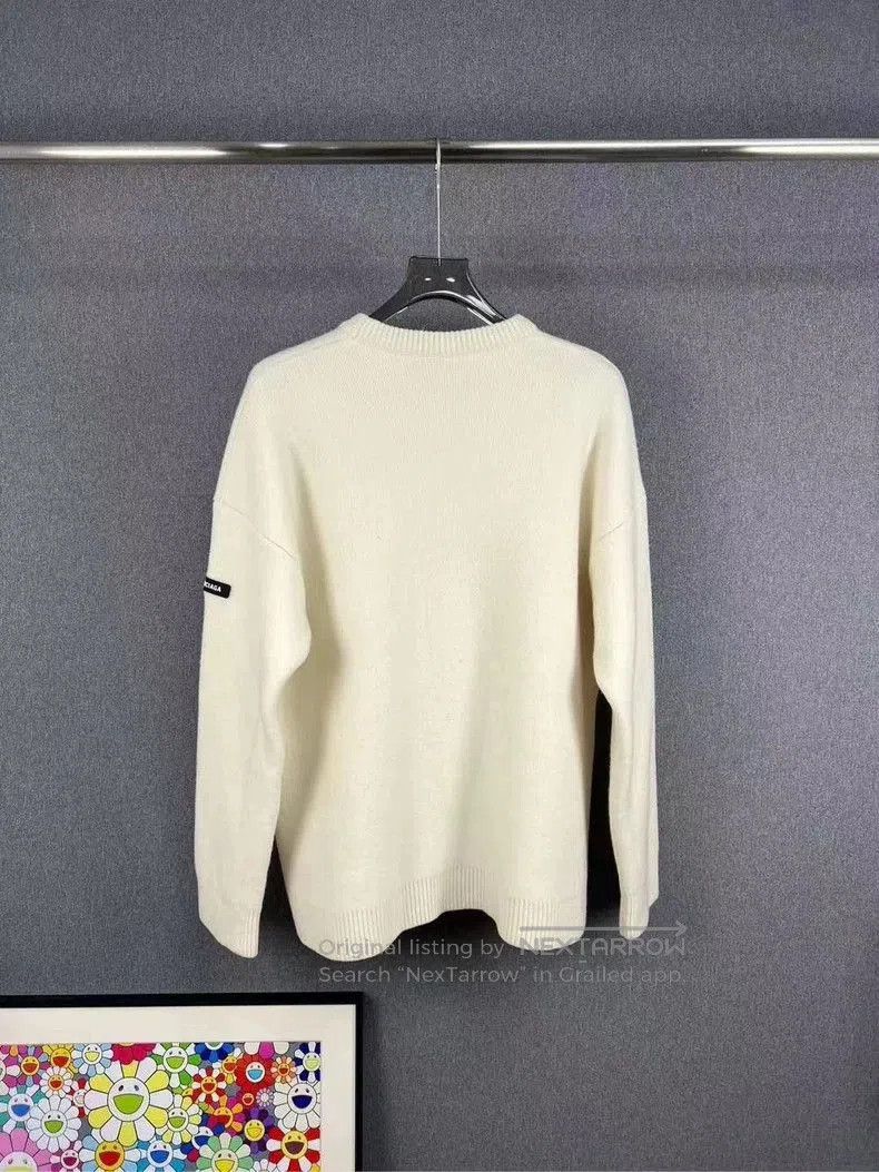 Balenciaga Balenciaga White Sleeve Logo Sweater. Size US L / EU 52-54 / 3 - 2 Thumbnail
