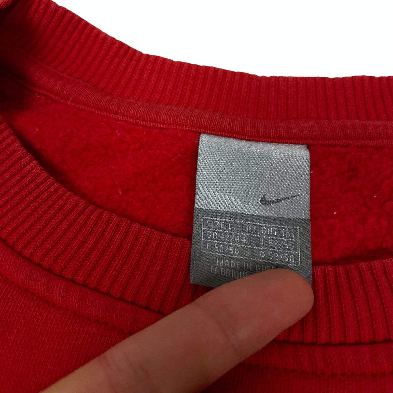 Nike × Vintage Nike Swoosh Men Red Pullover Fleece Sweatshirt Large Size US L / EU 52-54 / 3 - 12 Thumbnail