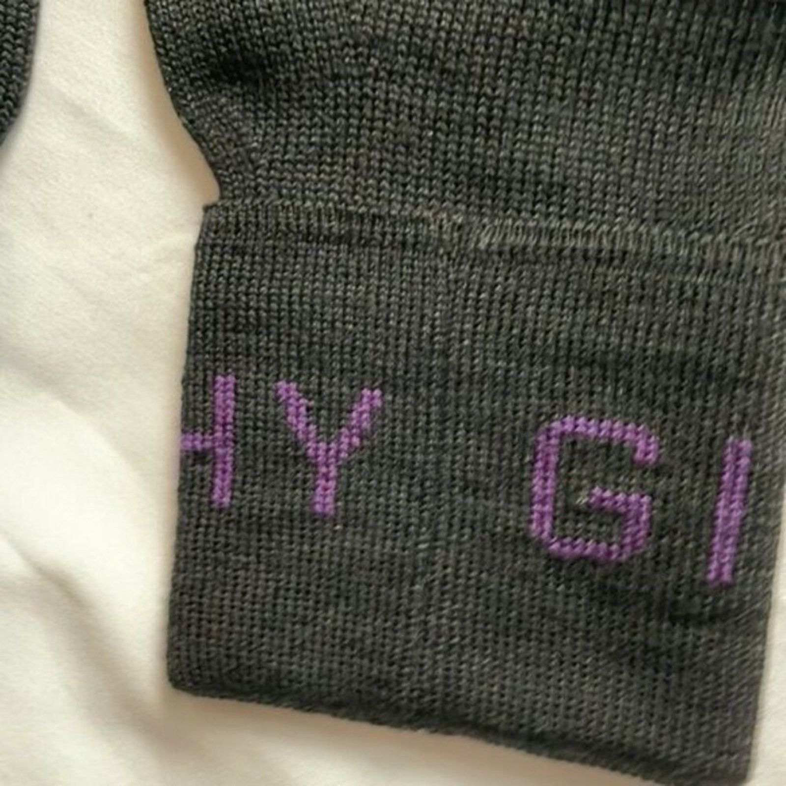 Givenchy Givenchy Logo Cuff Wool Gloves black and purple Size ONE SIZE - 4 Thumbnail