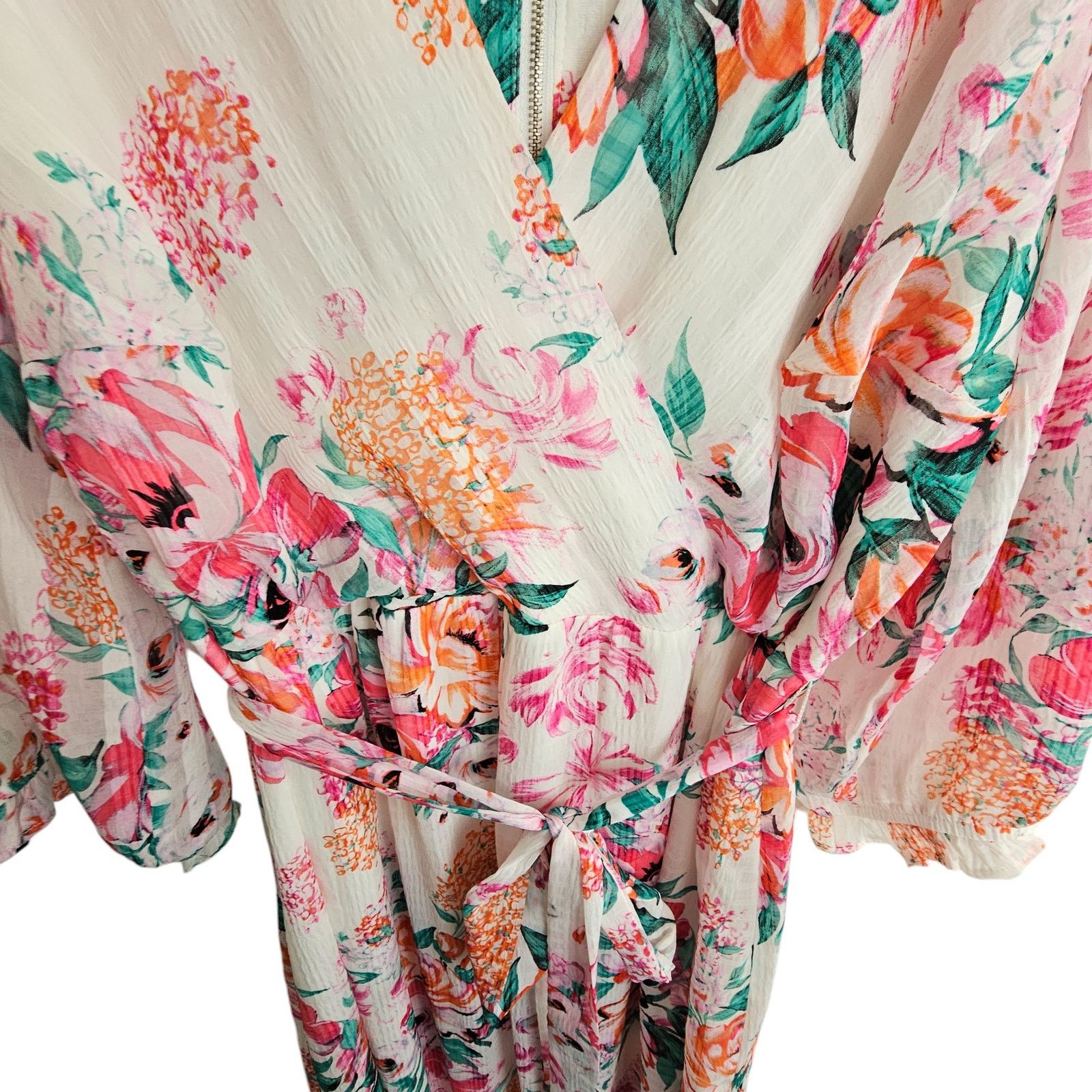 Maison Forte Maison Tara Womens Floral Mini Wrap Dress 18W Garden Party Size XXL / US 16-18 / IT 52-54 - 3 Thumbnail