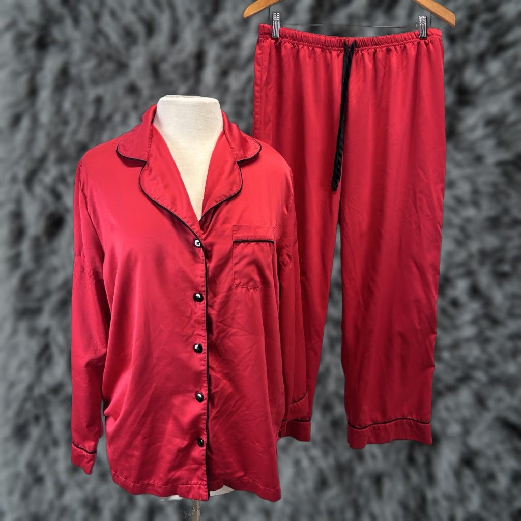 Vintage PajamaGram Pajamagram 2 Pc Pajama Set Sz Large Women’s Red shirt Pants READ Pajamagram Size L / US 10 / IT 46 - 1 Thumbnail