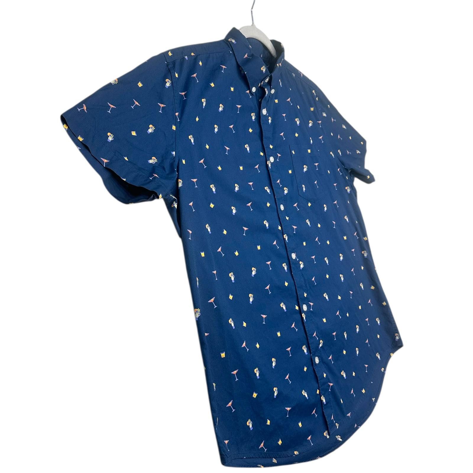 Eastpak Easy Navy Blue Short Sleeve Button-Up Shirt Cocktail Size US M / EU 48-50 / 2 - 5 Thumbnail