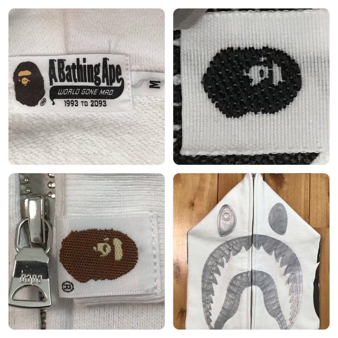 Bape BAPE Reflector Shark full zip hoodie White a bathing ape Size US M / EU 48-50 / 2 - 8 Thumbnail