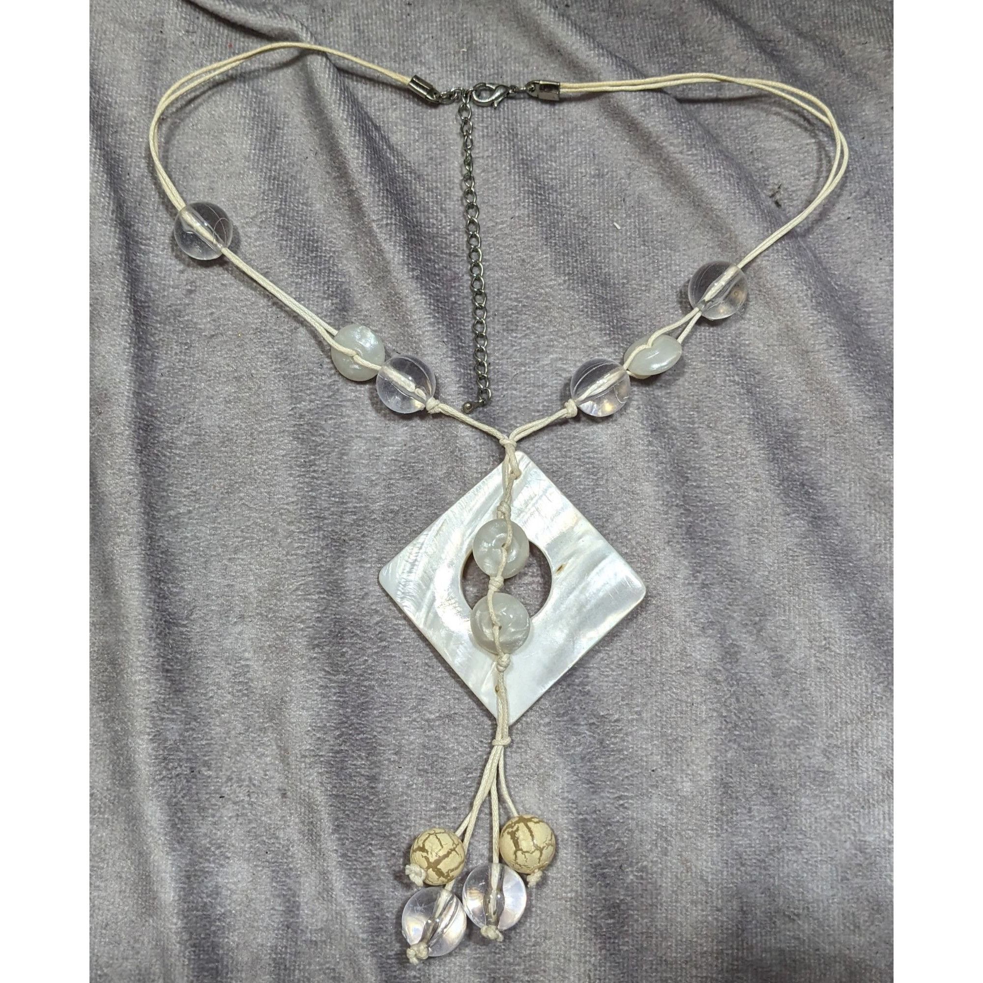 Handmade Mermaidcore Handmade Shell & Bead Pendant Necklace With Adju Size ONE SIZE - 6 Thumbnail