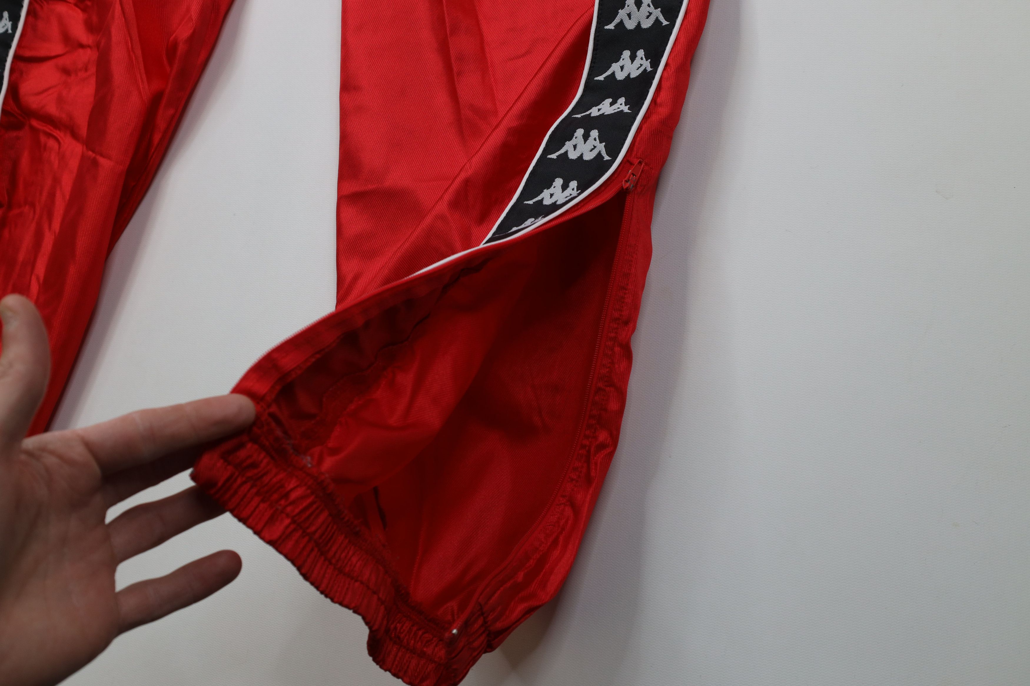 Kappa Vintage 90s Kappa Taped Logo Soccer Joggers Pants Red Nylon Size US 32 / EU 48 - 6 Thumbnail