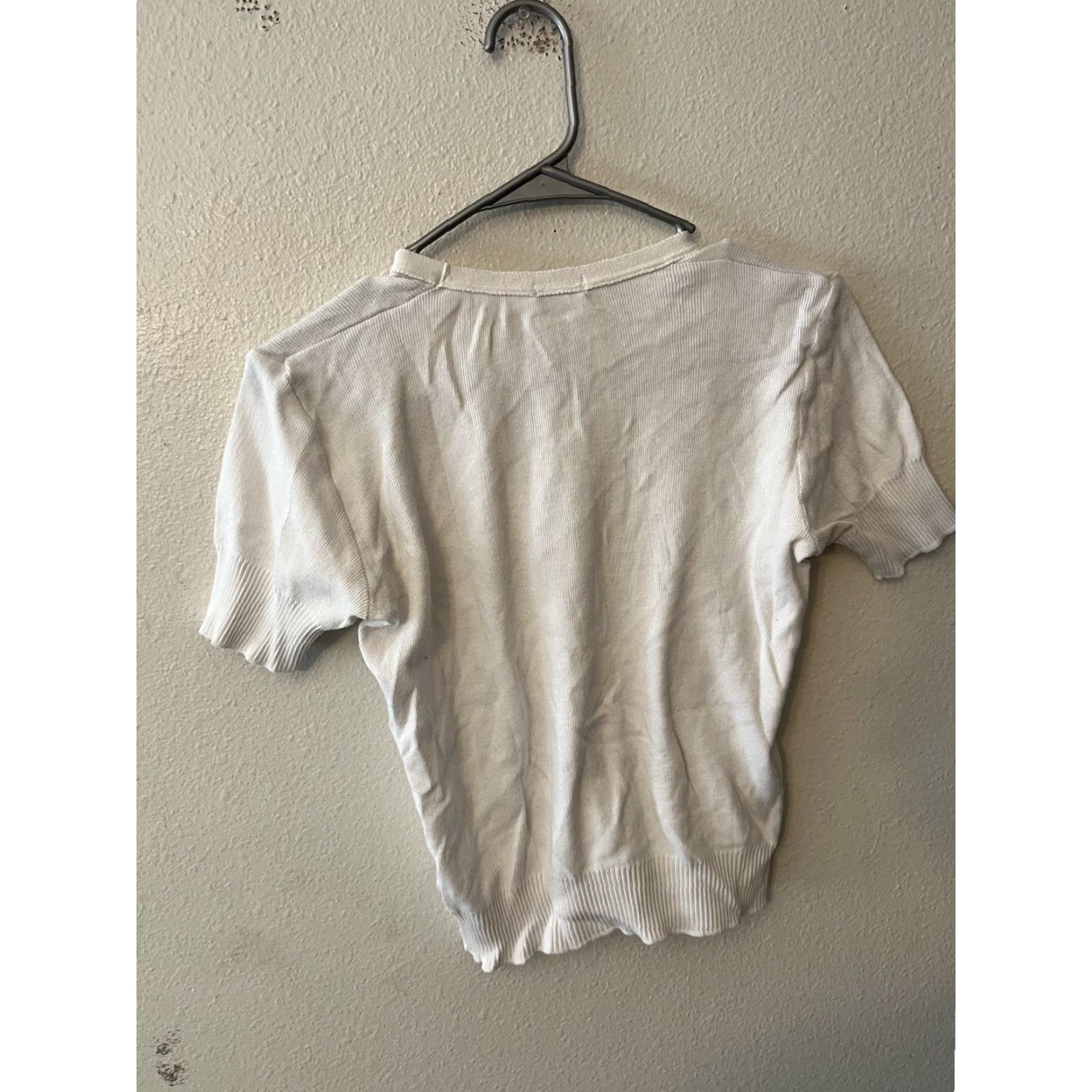 J.Crew VINTAGE? No — J.CREW White V-Neck Short Sleeve Knit Tee Top Women's XS Pullover T-Shirt 100% Cotton Basic Casual Summer 2010s Womens Size XS / US 0-2 / IT 36-38 - 2 Thumbnail