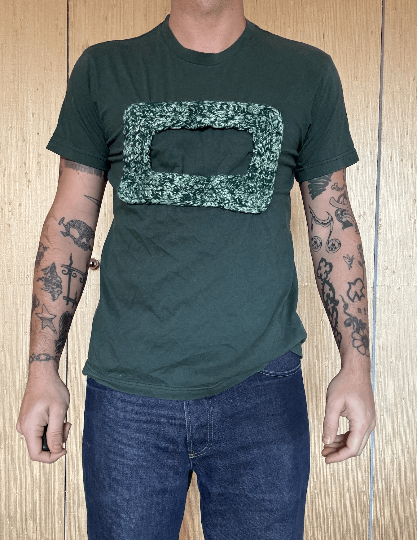 Japanese Brand Shokurashina Green Knit T-Shirt Size US M / EU 48-50 / 2 - 1 Thumbnail