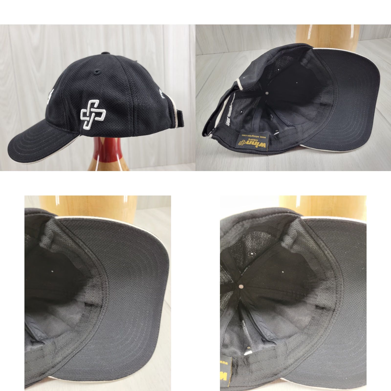 Vintage Winn Grips Golfing Strapback Black Baseball Cap Hat Size ONE SIZE - 8 Thumbnail