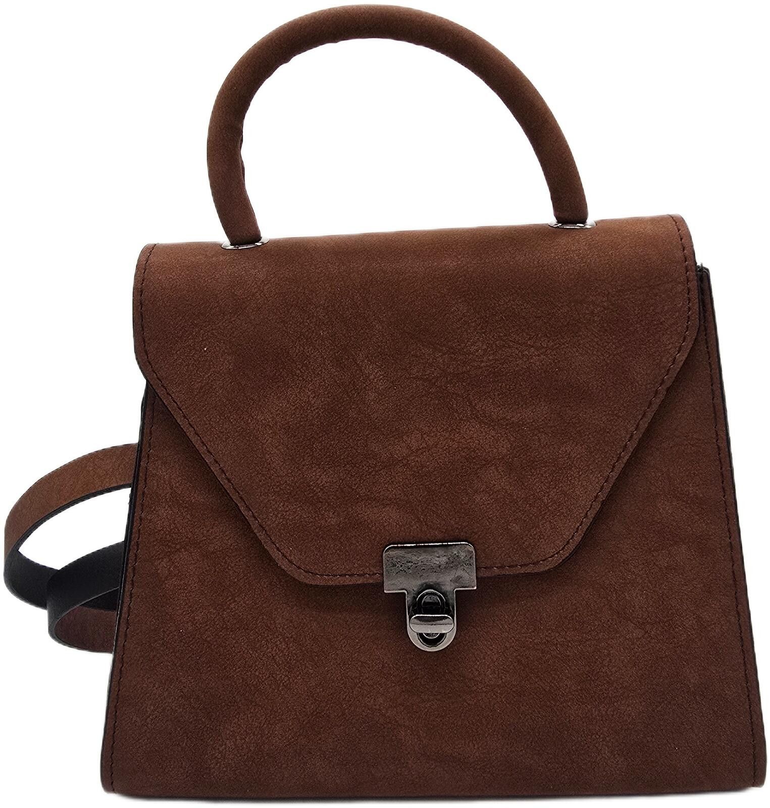 Genetic Manipulation Shinichiro Kuriya Brown Faux Leather Structured Handbag with Top Handle and Fl Size ONE SIZE - 1 Thumbnail