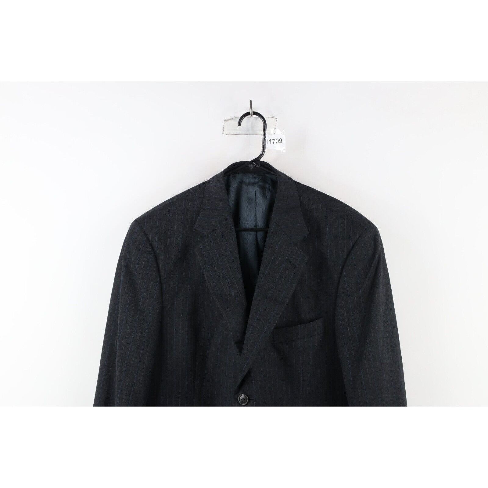 Stafford × Vintage New Stafford Pinstriped Wool Cashmere 2 Button Suit Jacket Size US L / EU 52-54 / 3 - 2 Thumbnail