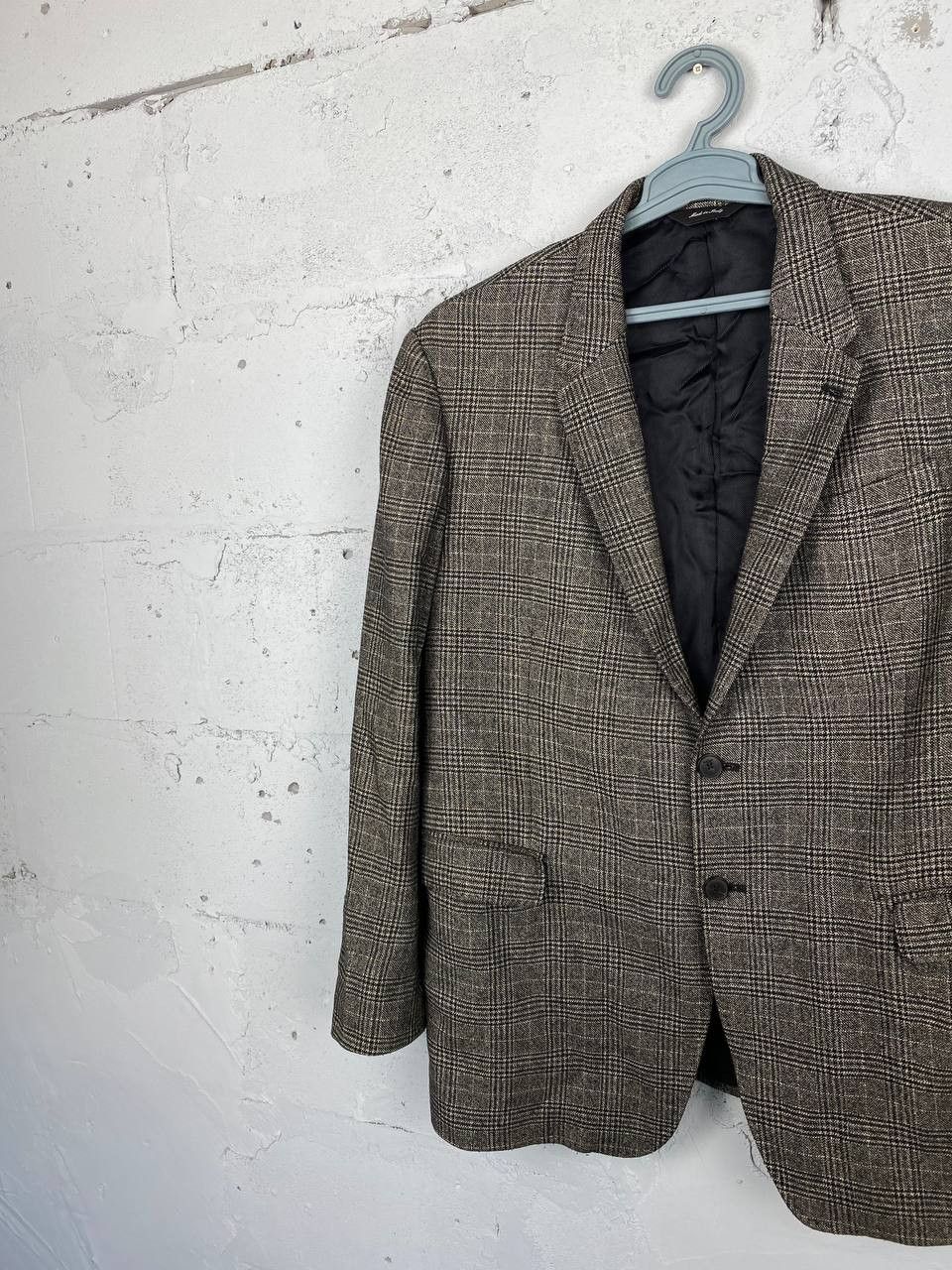 Paul Smith × Vintage Paul Smith The Byard Knitted Check Cotton Wool Blazer Size US L / EU 52-54 / 3 - 2 Thumbnail