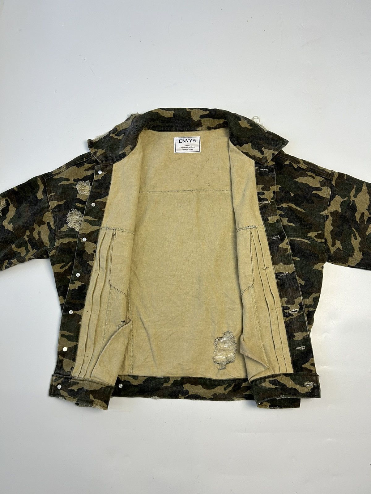 Japanese Brand ENVYM CAMOUFLAGE DENIM JACKET Size US L / EU 52-54 / 3 - 3 Thumbnail
