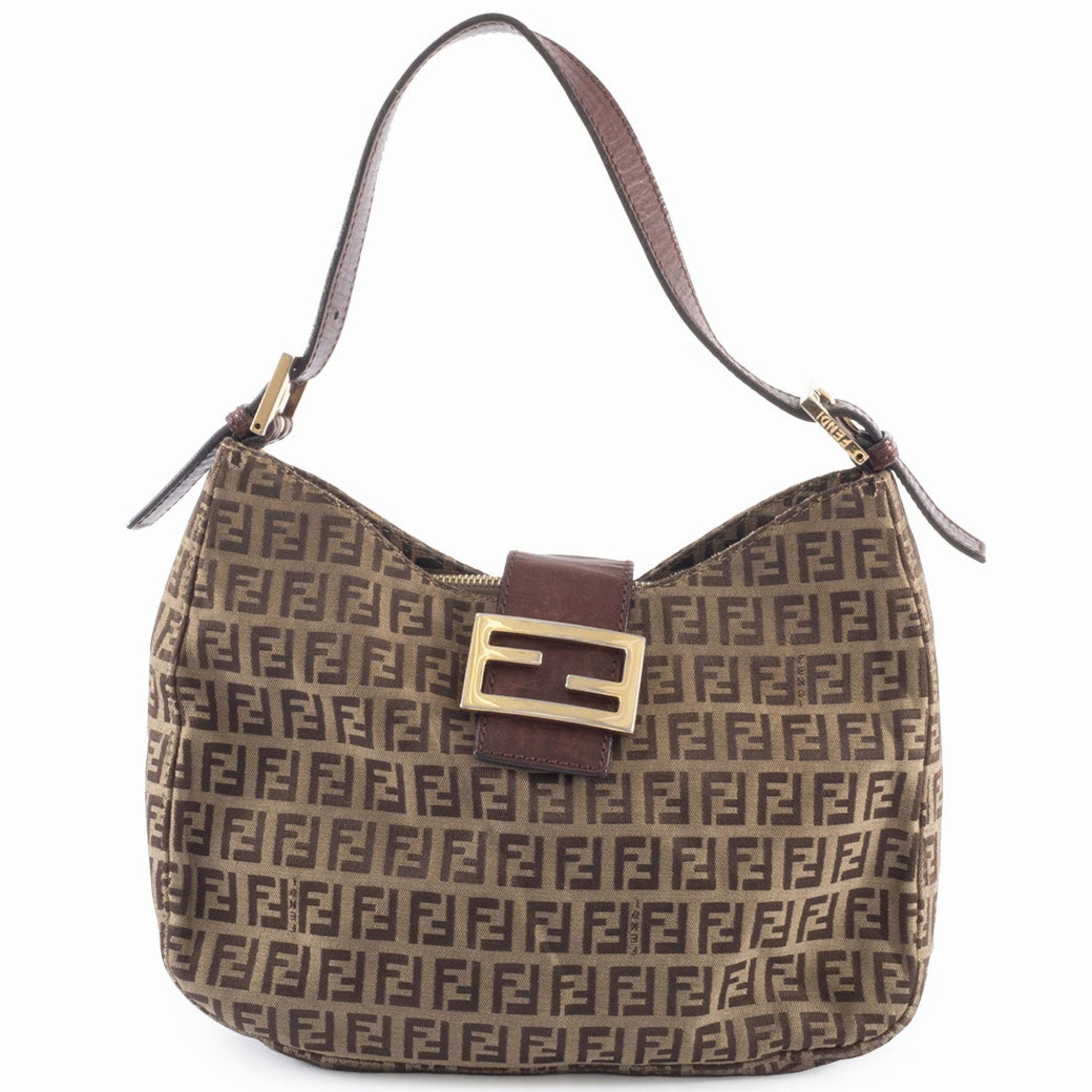 Fendi Zucca Shoulder Bag 8BR036 Canvas/Leather Brown Women's FENDI