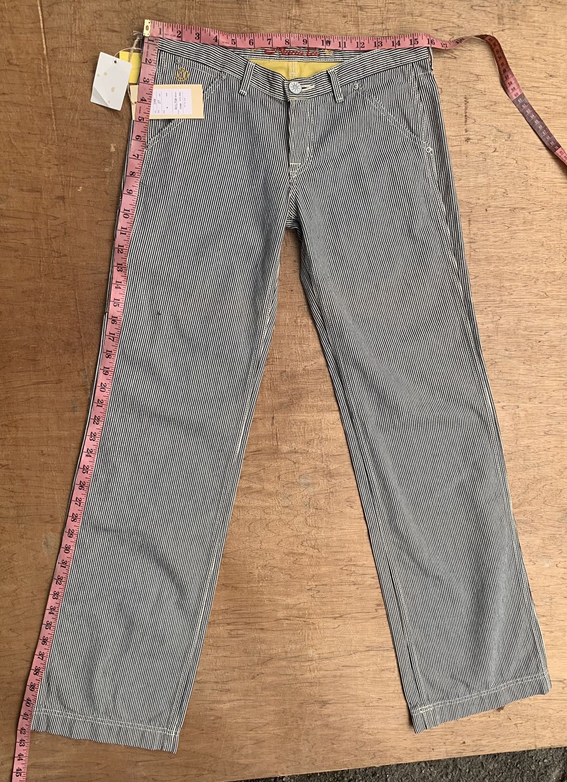 Japanese Brand × Vintage Nana-La Baggy Flare Carpenter Hickory Stripe Pants Size 31" - 21 Thumbnail