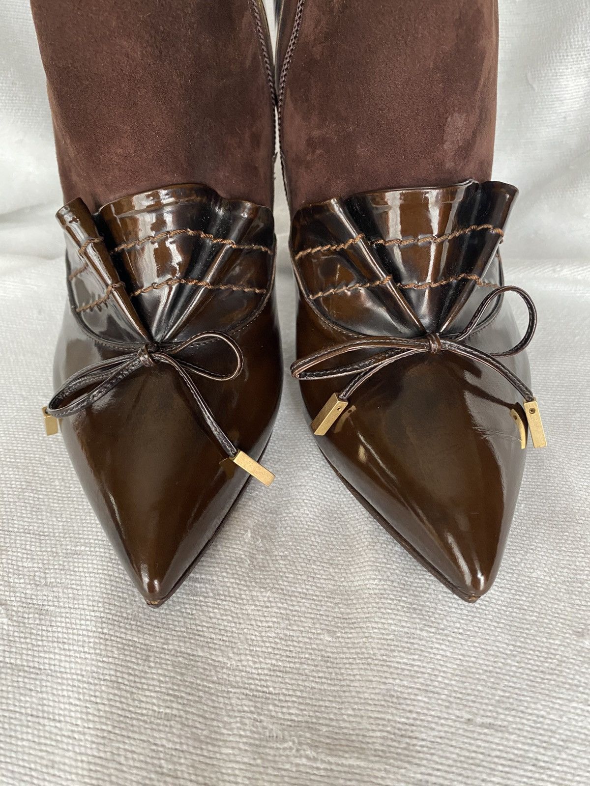 Marc Jacobs Marc Jacobs Brown Suede & Patent Ankle Boots Size US 8.5 / IT 38.5 - 5 Thumbnail