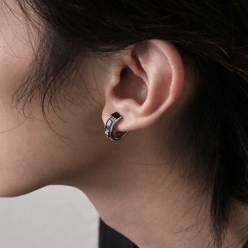 Jewelry Punk Earrings One Pairs Chrome Jewelry Size ONE SIZE - 4 Thumbnail