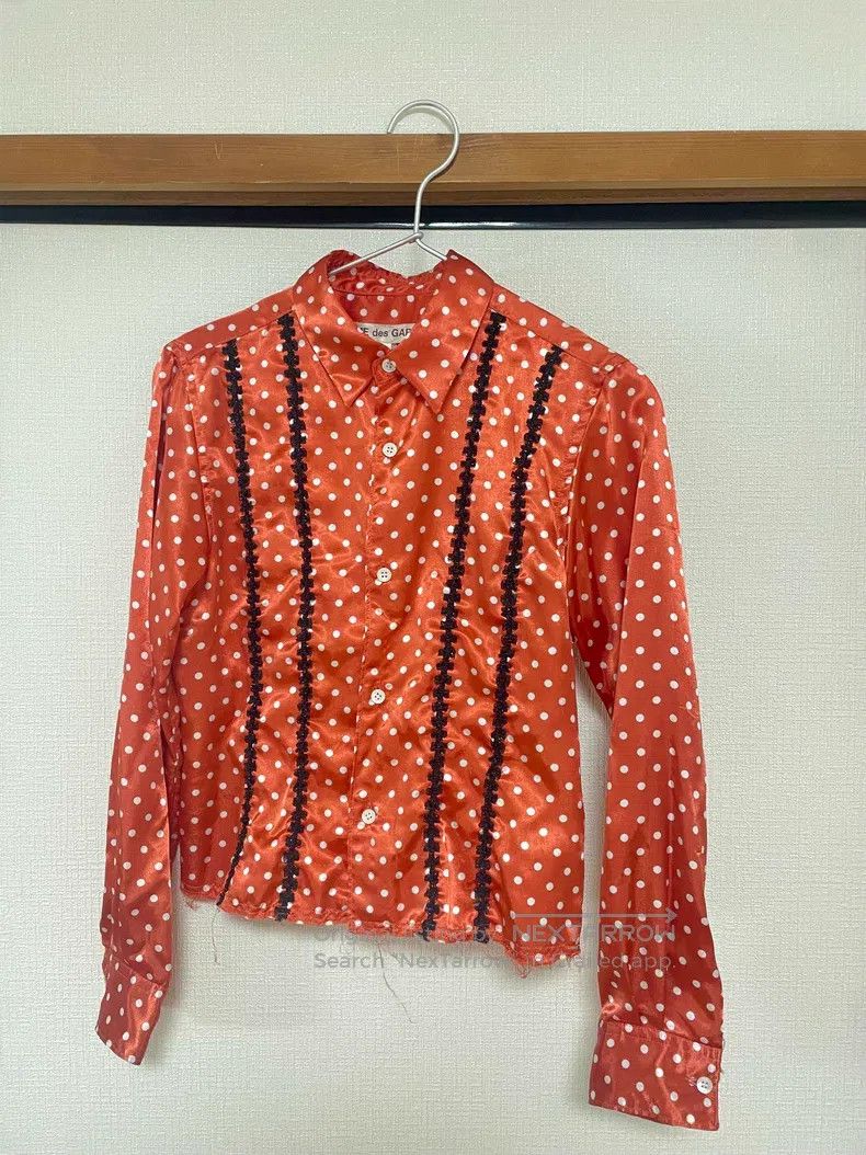 Comme des Garcons Comme Des Garcons Satin polka dot shirt with lace decorati Size S / US 4 / IT 40 - 1 Thumbnail