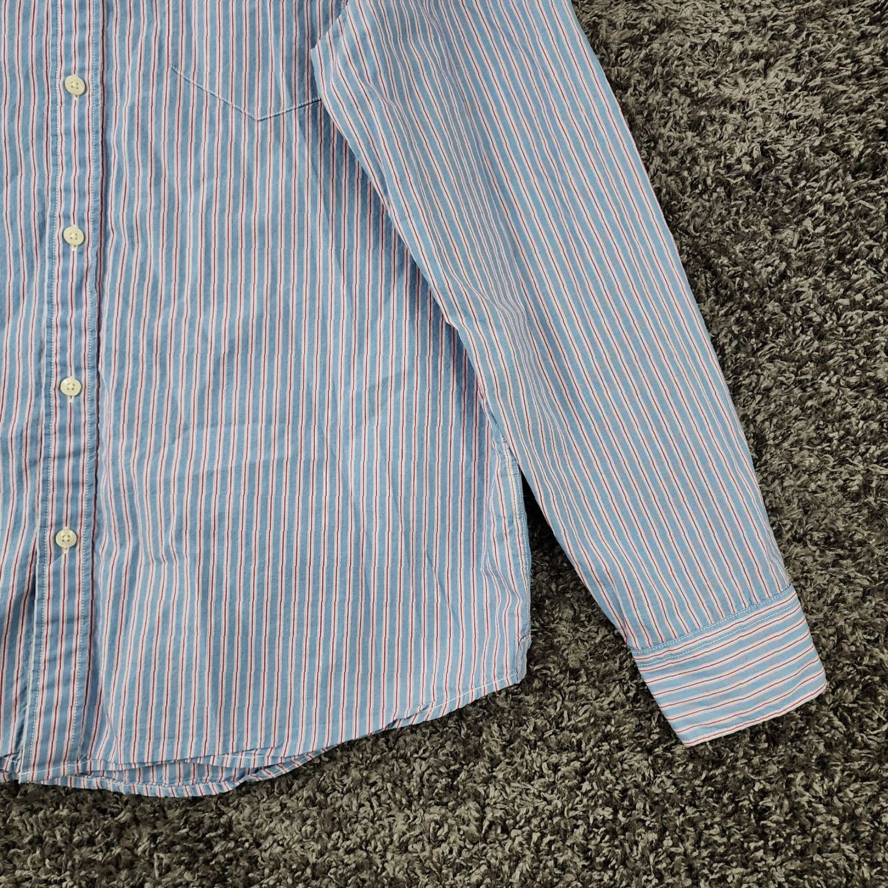 American Eagle Outfitters American Eagle Shirt Mens XL Blue Striped Long Sleeve Button-Up Mens Size US XL / EU 56 / 4 - 2 Thumbnail