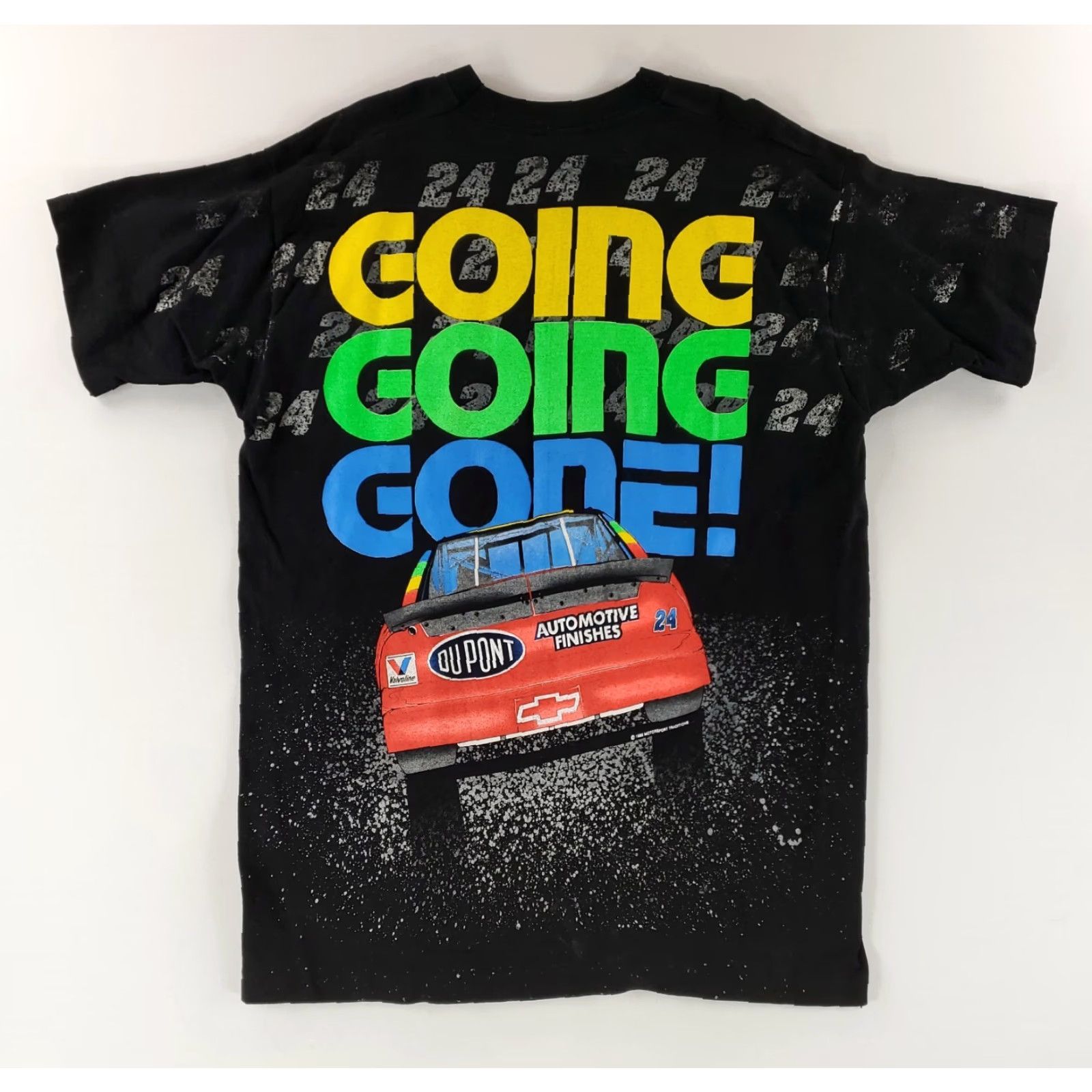 Fruit Of The Loom VINTAGE Jeff Gordon T Shirt 90s AOP Mega Going Going Gone Black Made USA Mens XL Shirt Size US XL / EU 56 / 4 - 4 Thumbnail