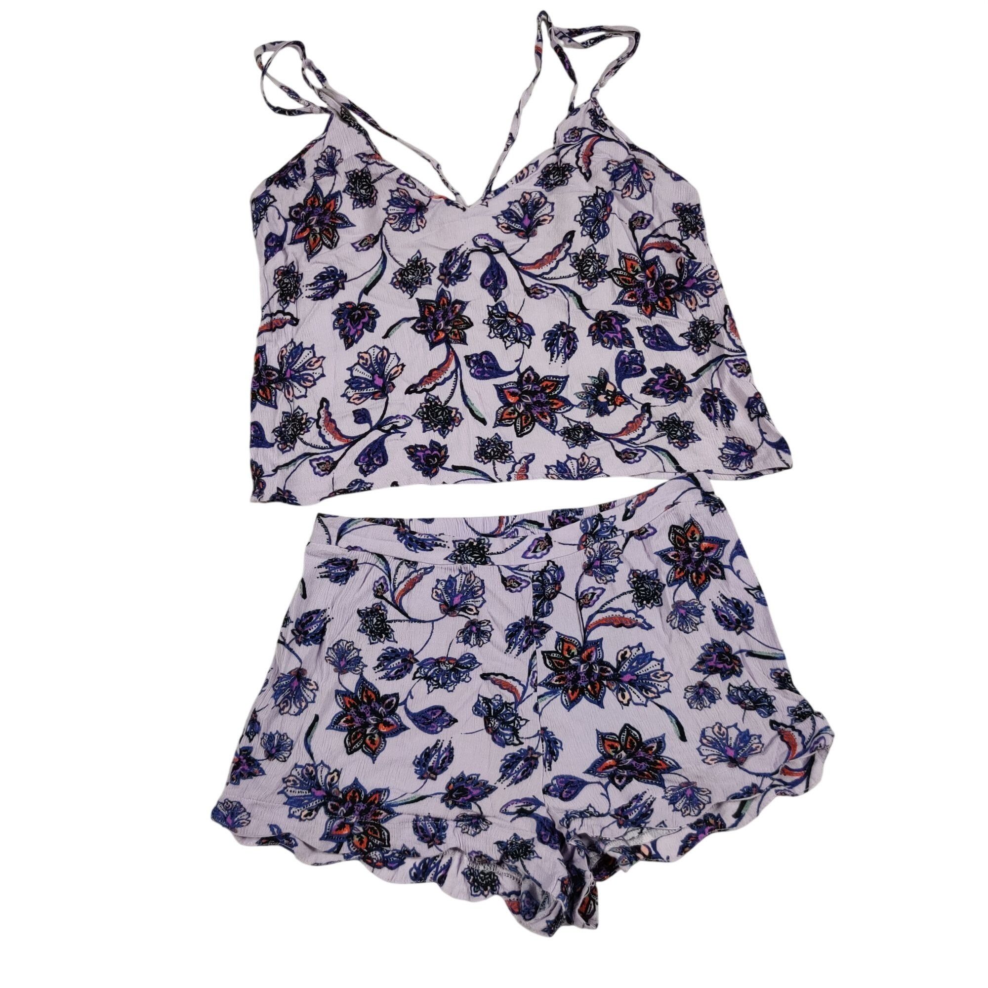 Other Kendall & Kylie Cami Tank Top Shorts Set S Purple Floral Coq Size S / US 4 / IT 40 - 10 Thumbnail