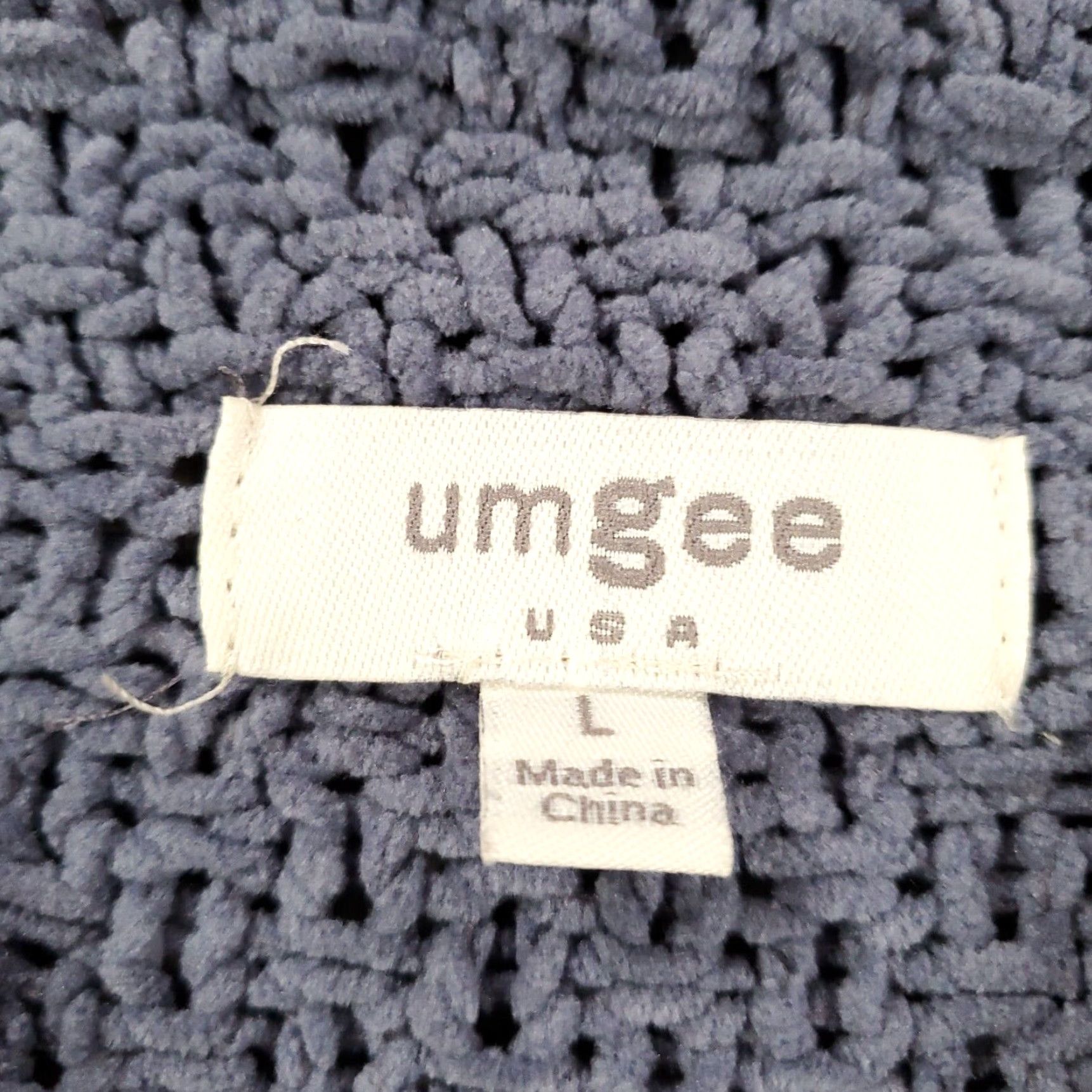 Vintage UMGEE Pullover Sweater Womens Large Blue Cable-Knit Cozy Relaxed Stretch Knit-Top Casual Bohemian Classic Designer Fashion Size L / US 10 / IT 46 - 4 Thumbnail
