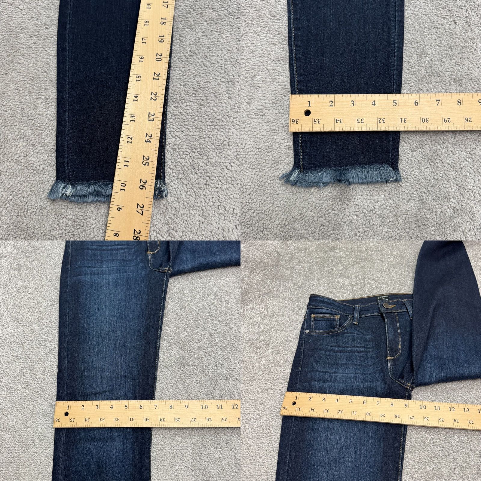 Denime JUST BLACK Jeans Women 27 Blue Dark Wash Mid Rise Skinny Denim 5-Pocket Jeans Size 27" / US 4 / IT 40 - 9 Thumbnail