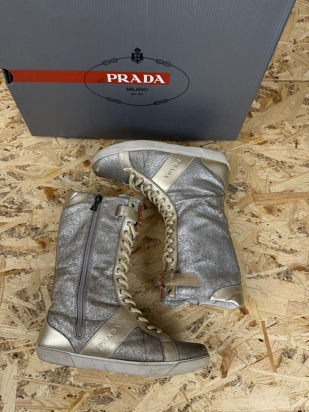 Prada Prada boits size 6,5 US gold Size US 6.5 / IT 36.5 - 8 Thumbnail