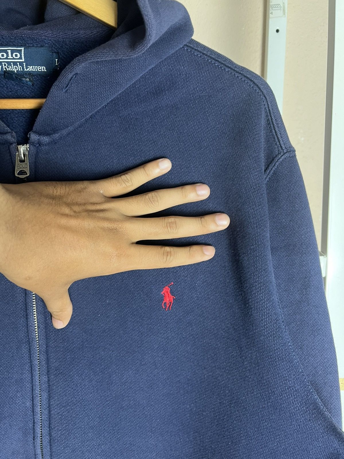 Polo Ralph Lauren × Vintage Vintage Polo Ralph Lauren Zipper Hooded Faded Size US L / EU 52-54 / 3 - 3 Thumbnail