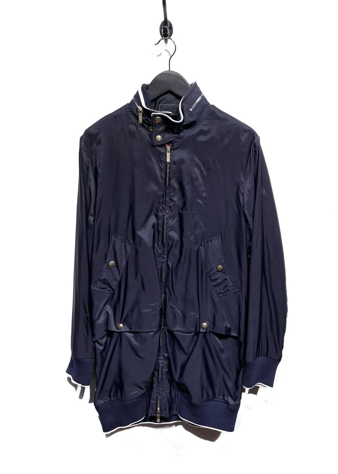 Thom Browne Thom Browne Navy Windbreaker Jacket Size US S / EU 44-46 / 1 - 1 Thumbnail