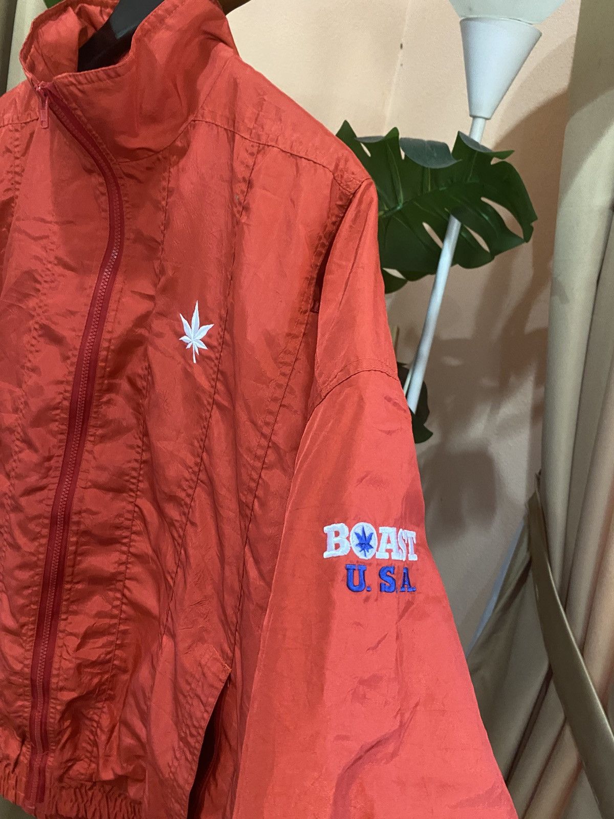 Boast Vintage BOAST USA Red Zip-Up Windbreaker Jacket Maple Leaf Size US M / EU 48-50 / 2 - 6 Thumbnail