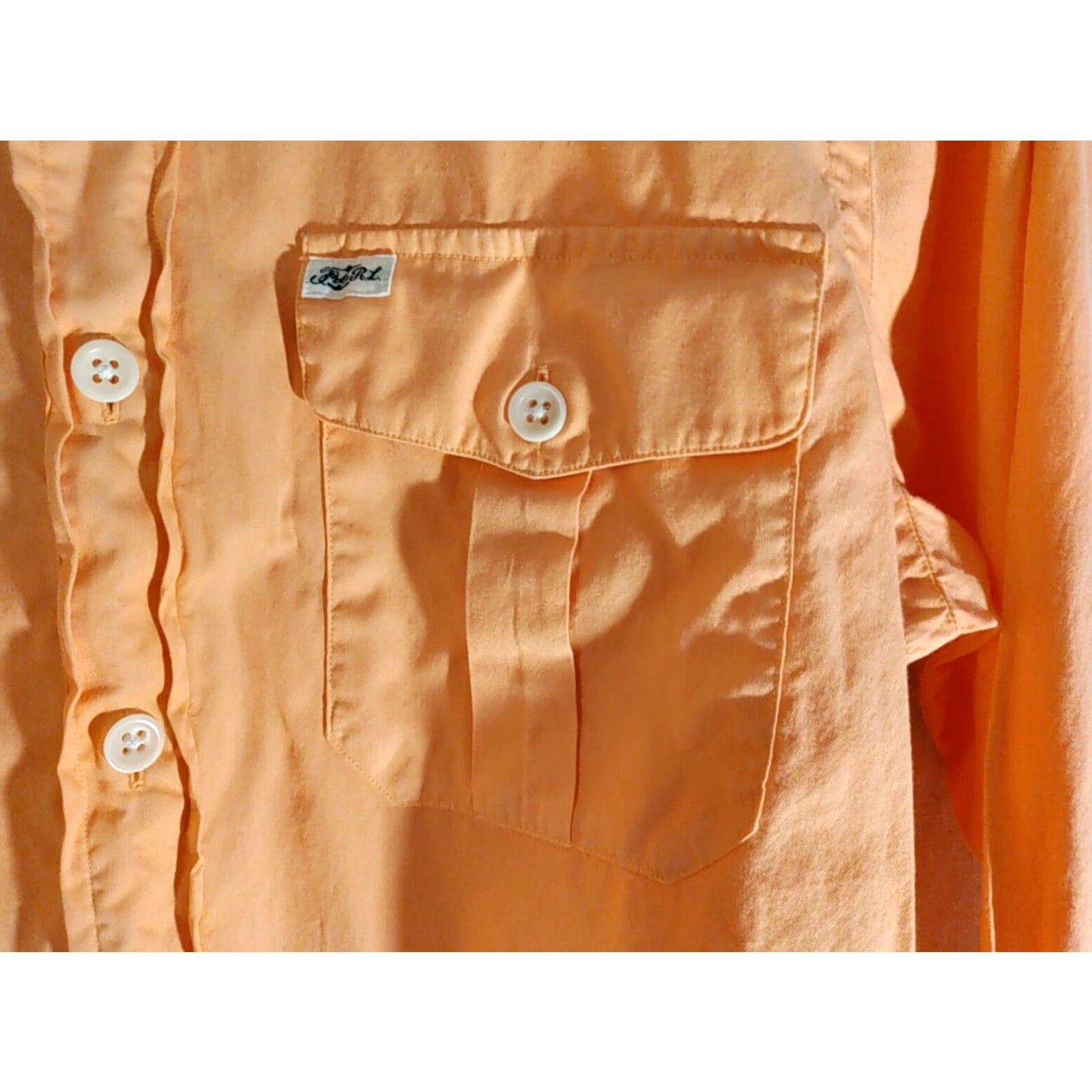 VINTAGE Polo Ralph Lauren Dress Shirt Men S Orange Solid Twill