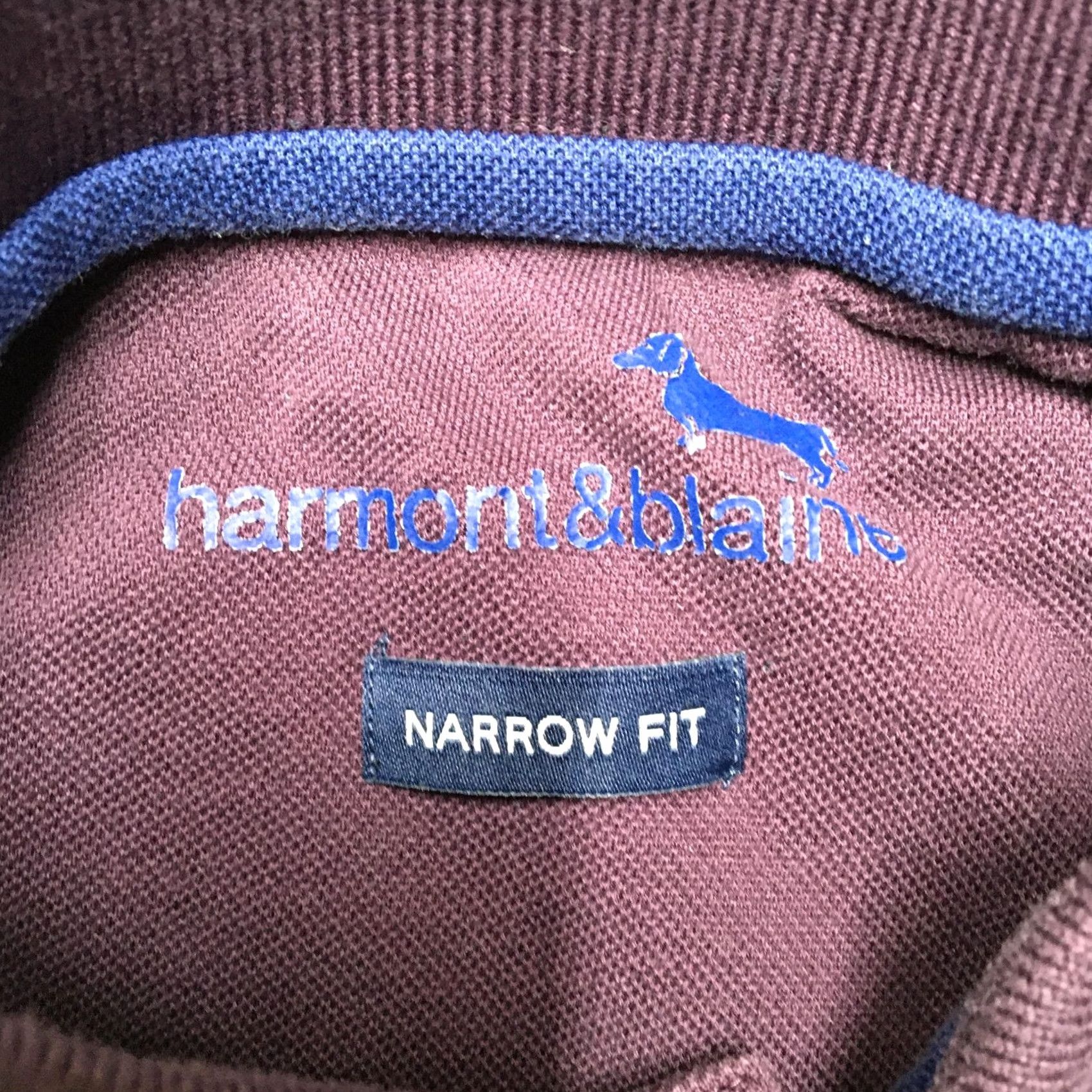 Harmont & Blaine Harmont & Blaine Polo Shirt Mens XL Burgundy Long Sleeve Narrow Fit Hound Logo Size US XL / EU 56 / 4 - 5 Thumbnail