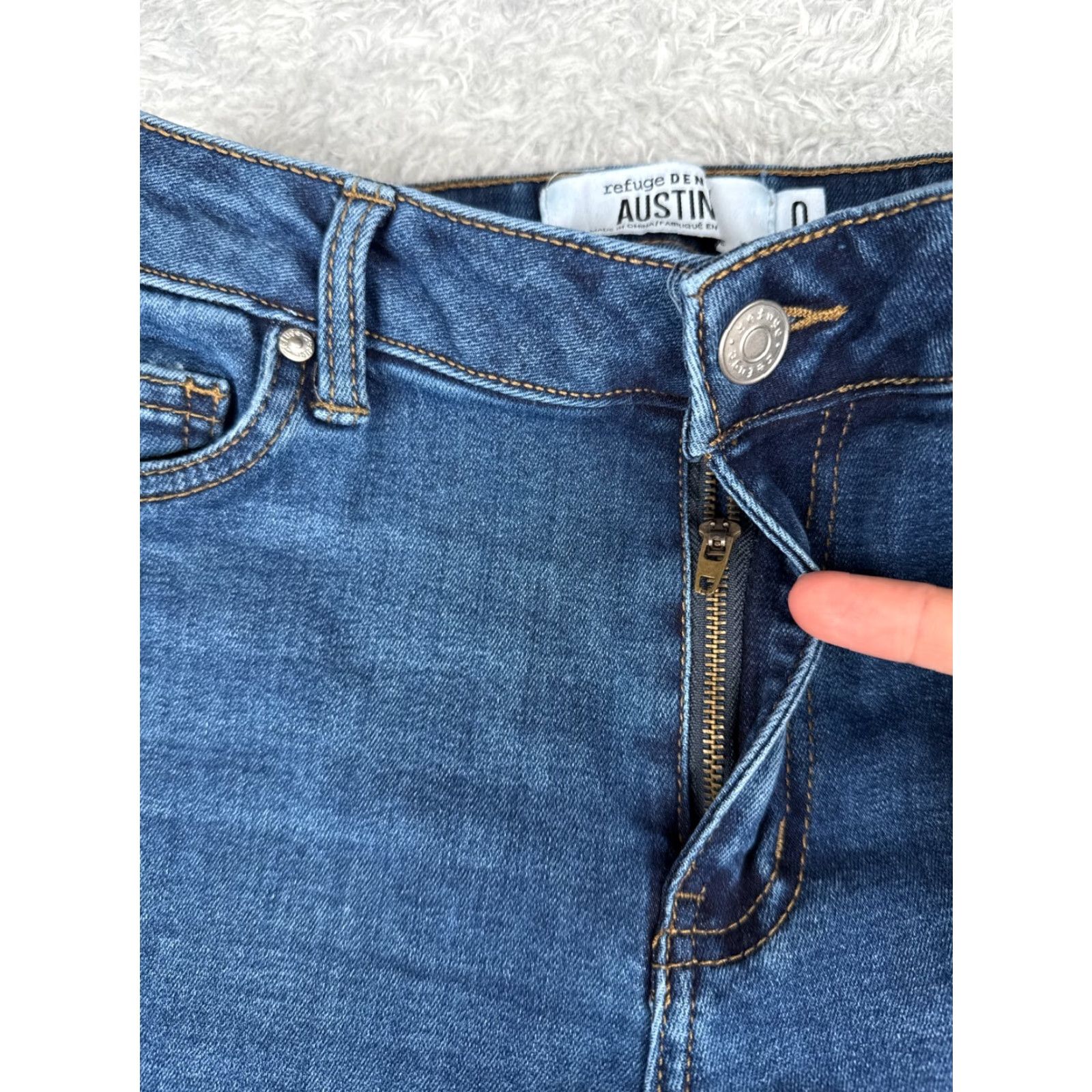 Vintage Refuge Jeans Women Regular Jeans 0 Blue Denim Cotton Blend Stretch Flared Low Rise 24x31 Size 25" / US 0 / IT 36 - 5 Thumbnail