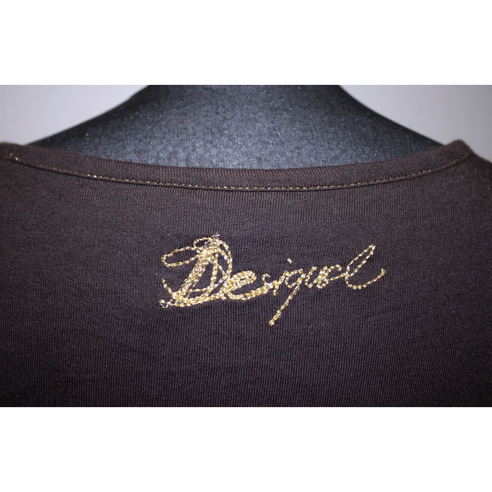 Desigual Desigual Dress Womens XL Brown Knee Length A-Line 27V2893 Size XL / US 12-14 / IT 48-50 - 3 Thumbnail